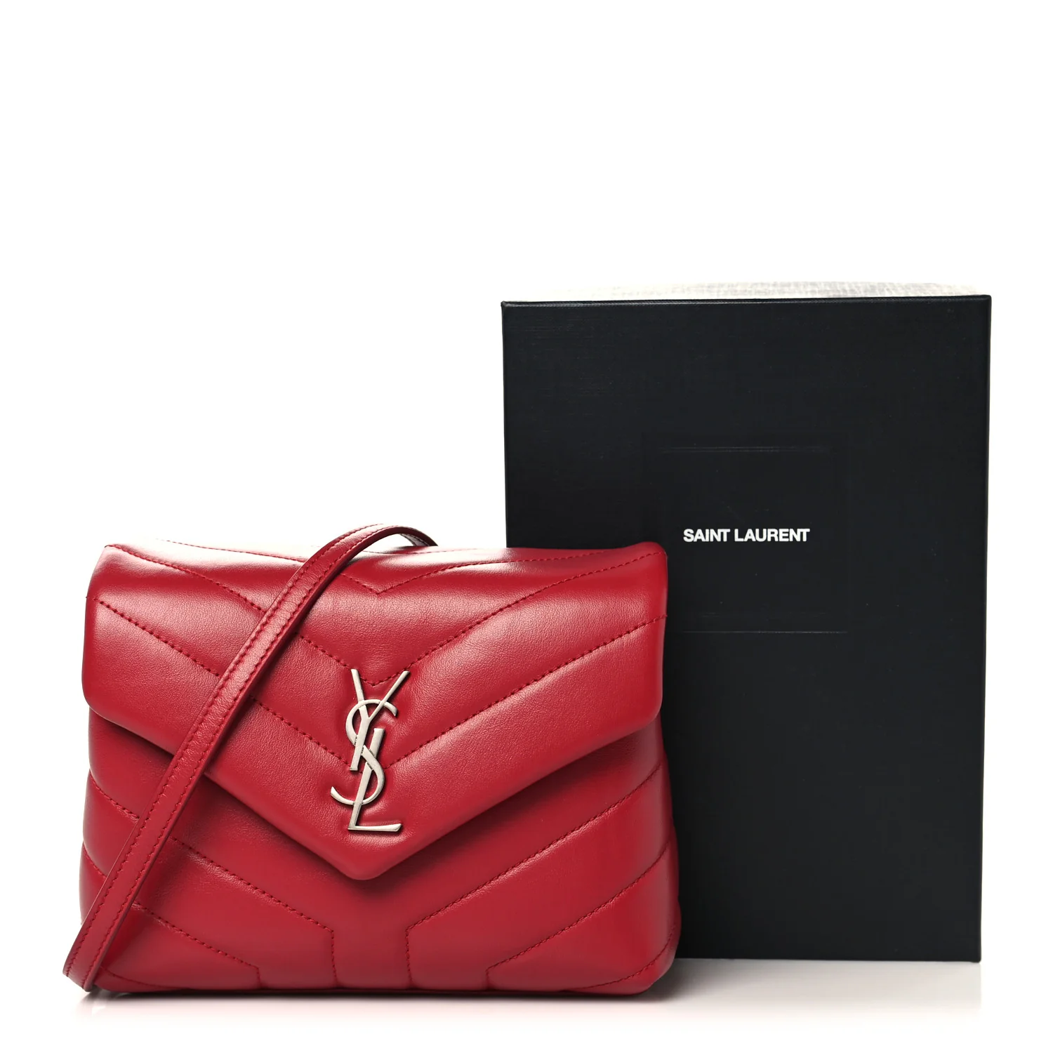 Calfskin Y Quilted Monogram Toy Loulou Crossbody Bag New Lipstick - Image 11