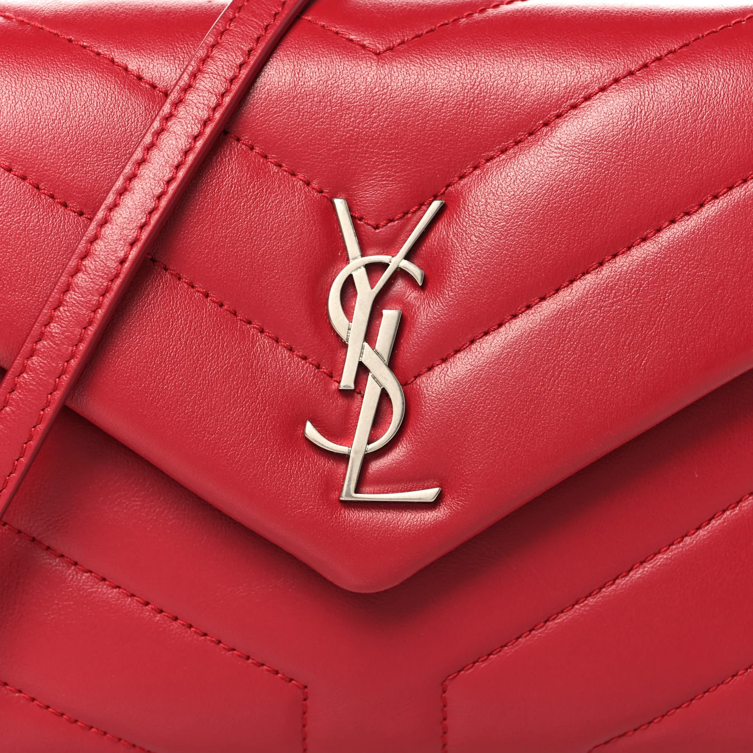Calfskin Y Quilted Monogram Toy Loulou Crossbody Bag New Lipstick - Image 8
