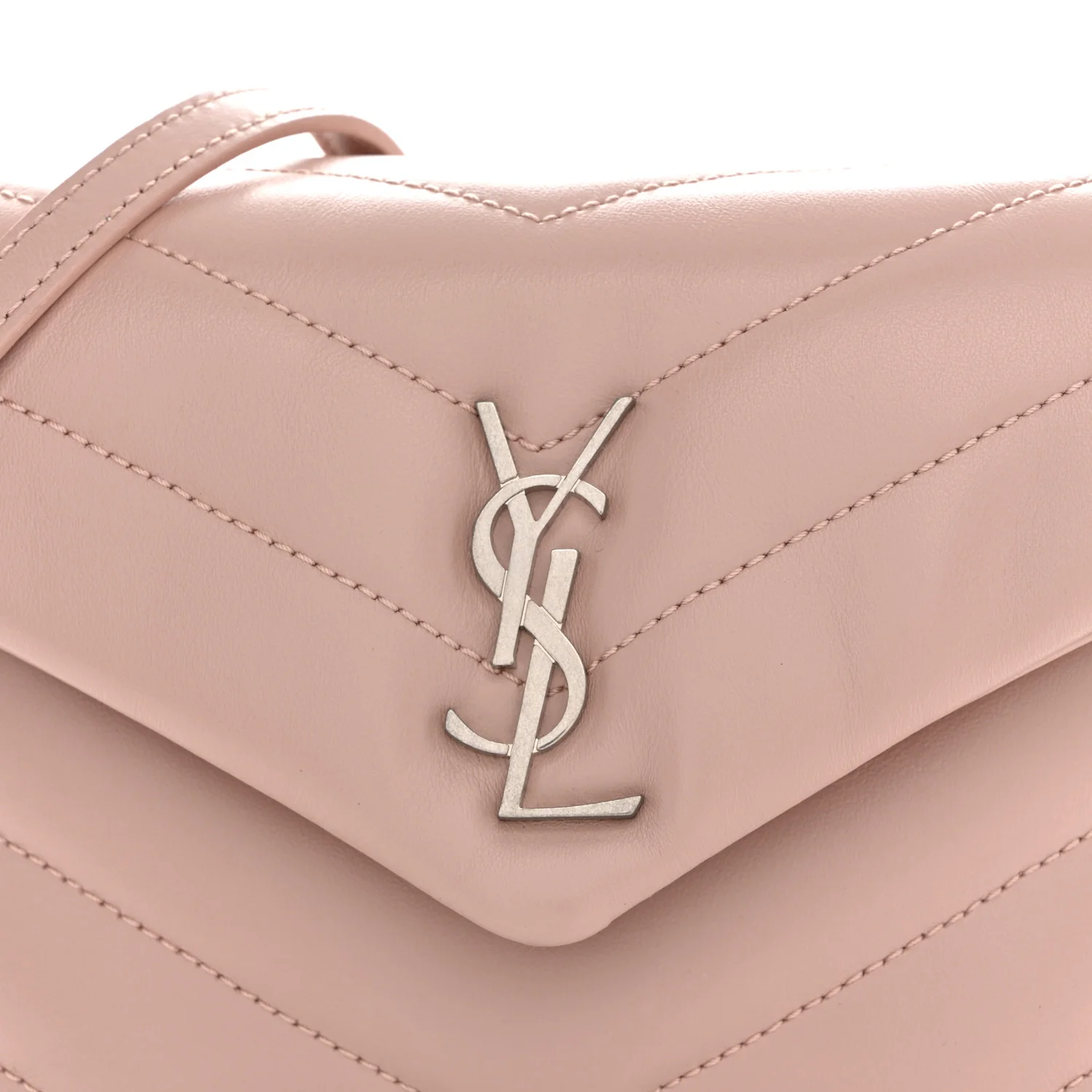 Calfskin Y Quilted Monogram Toy Loulou Crossbody Bag Pale Blush - Image 9