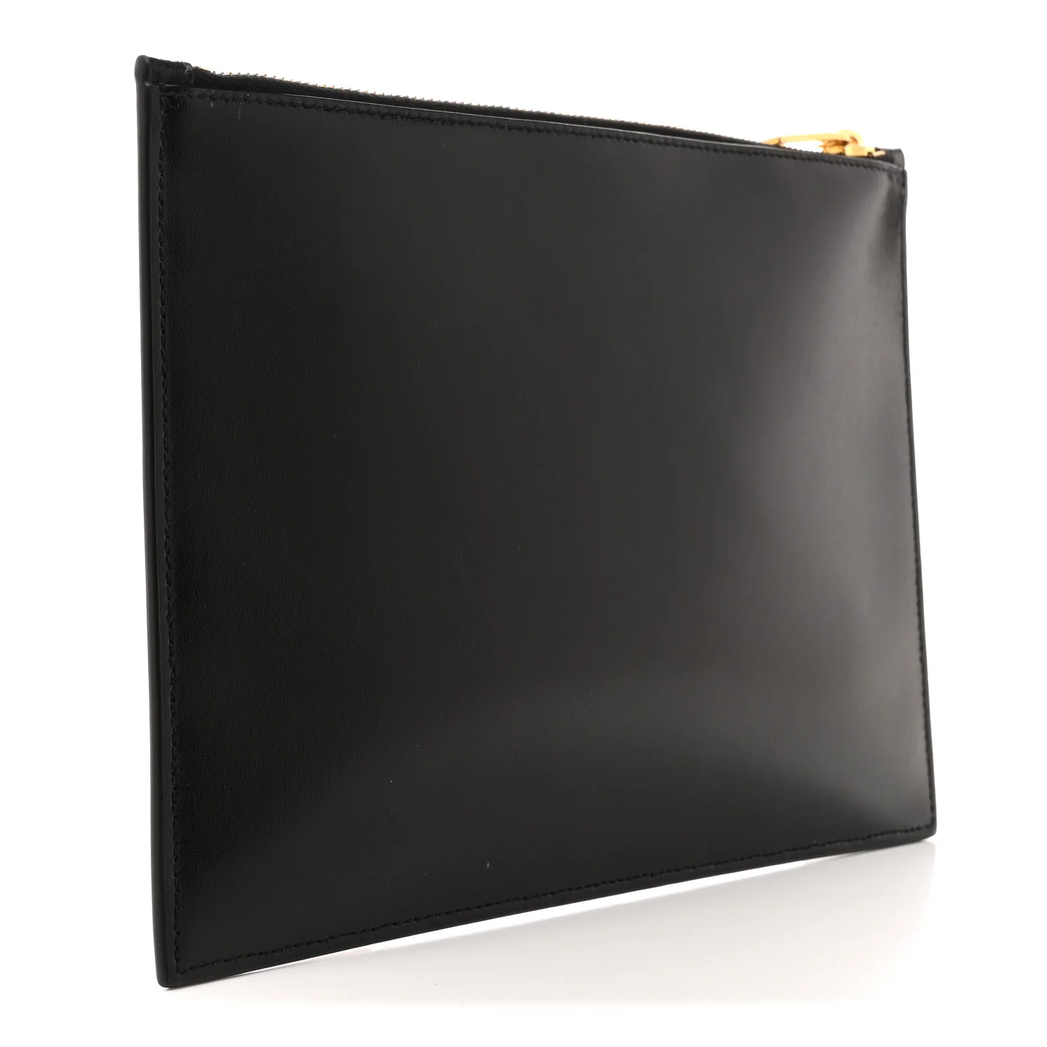 Calfskin Zip Clutch Black - Image 3