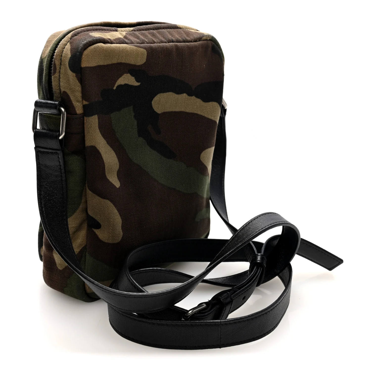 Canvas Calfskin Camouflage Sid Messenger Bag Green - Image 3