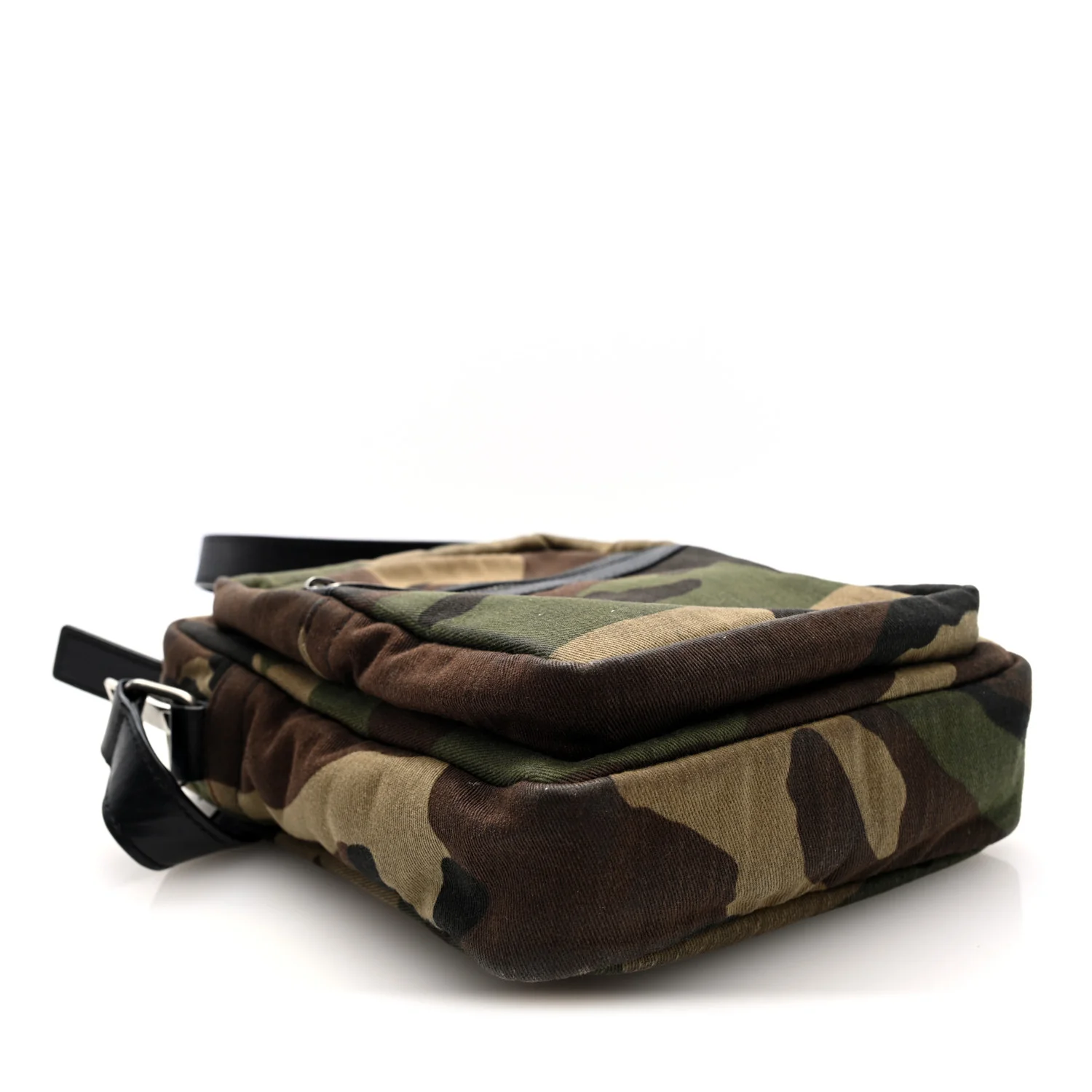Canvas Calfskin Camouflage Sid Messenger Bag Green - Image 4