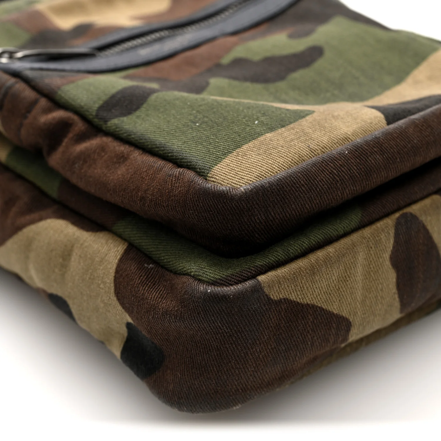 Canvas Calfskin Camouflage Sid Messenger Bag Green - Image 9