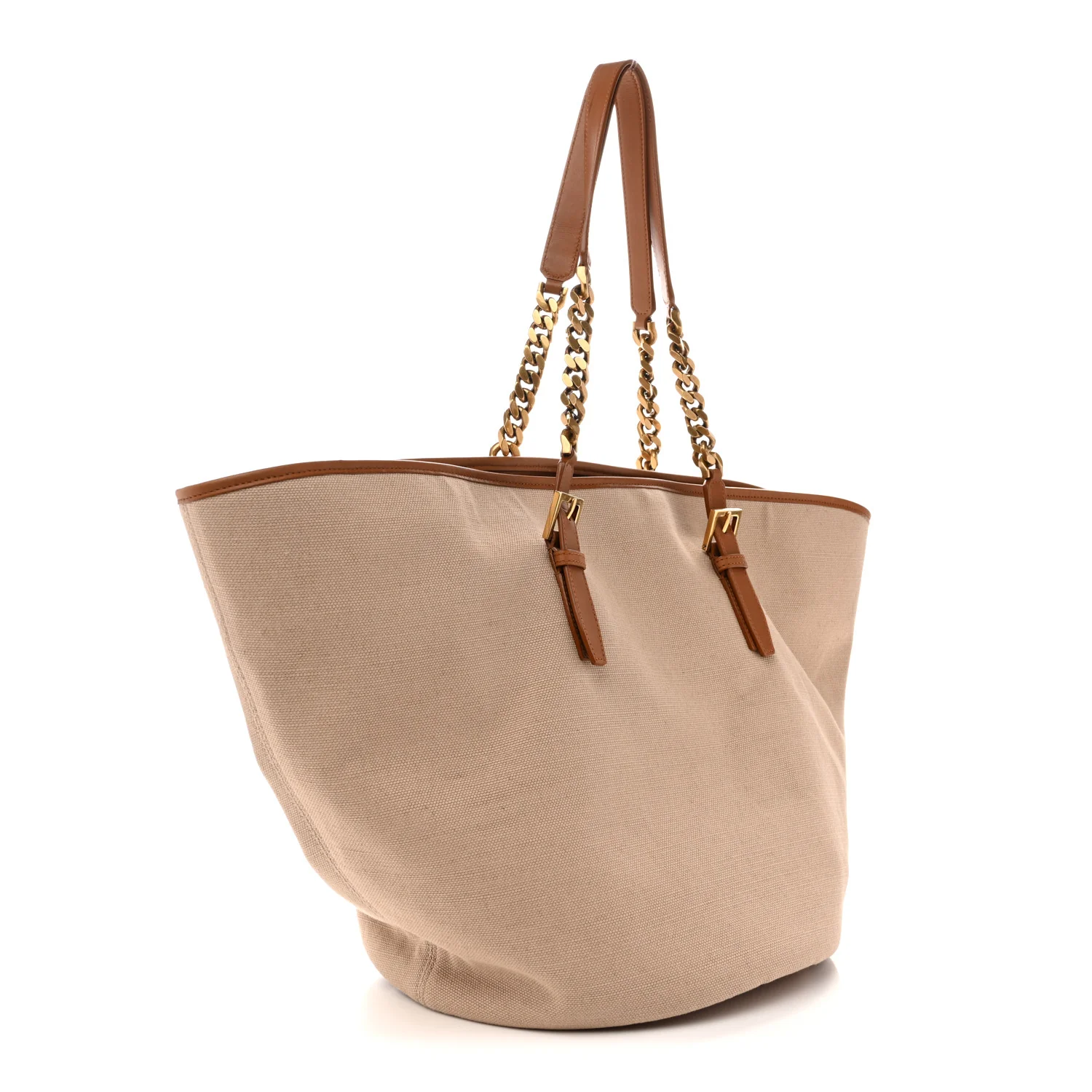 Canvas Calfskin Lauren Panier Tote Desert Dust - Image 3