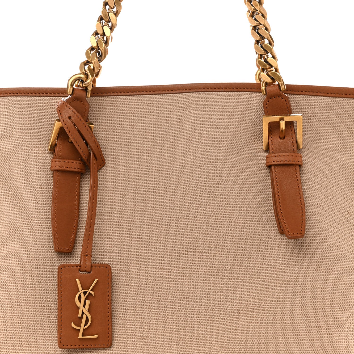 Canvas Calfskin Lauren Panier Tote Desert Dust - Image 8