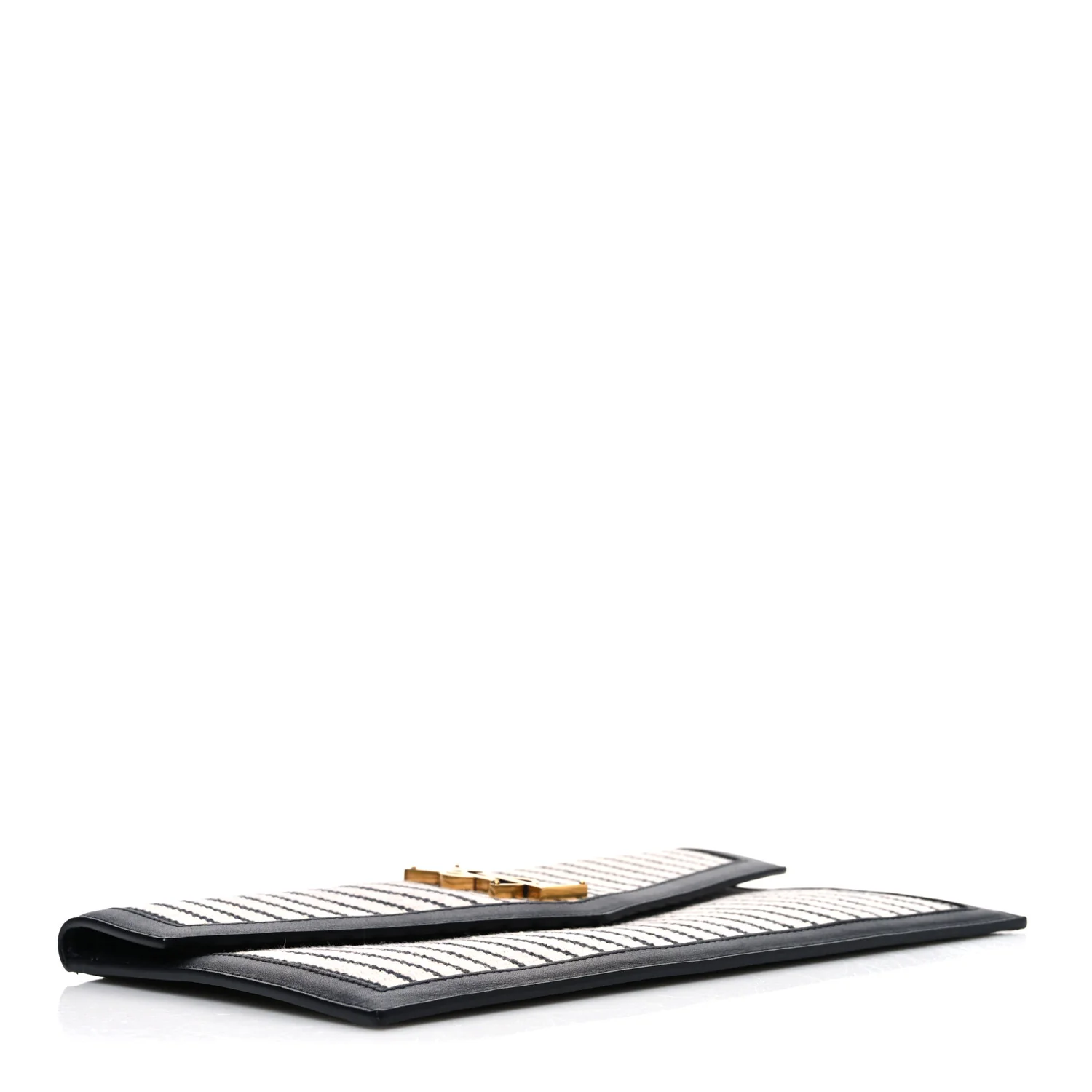 Canvas Striped Uptown Pouch Beige Black - Image 4