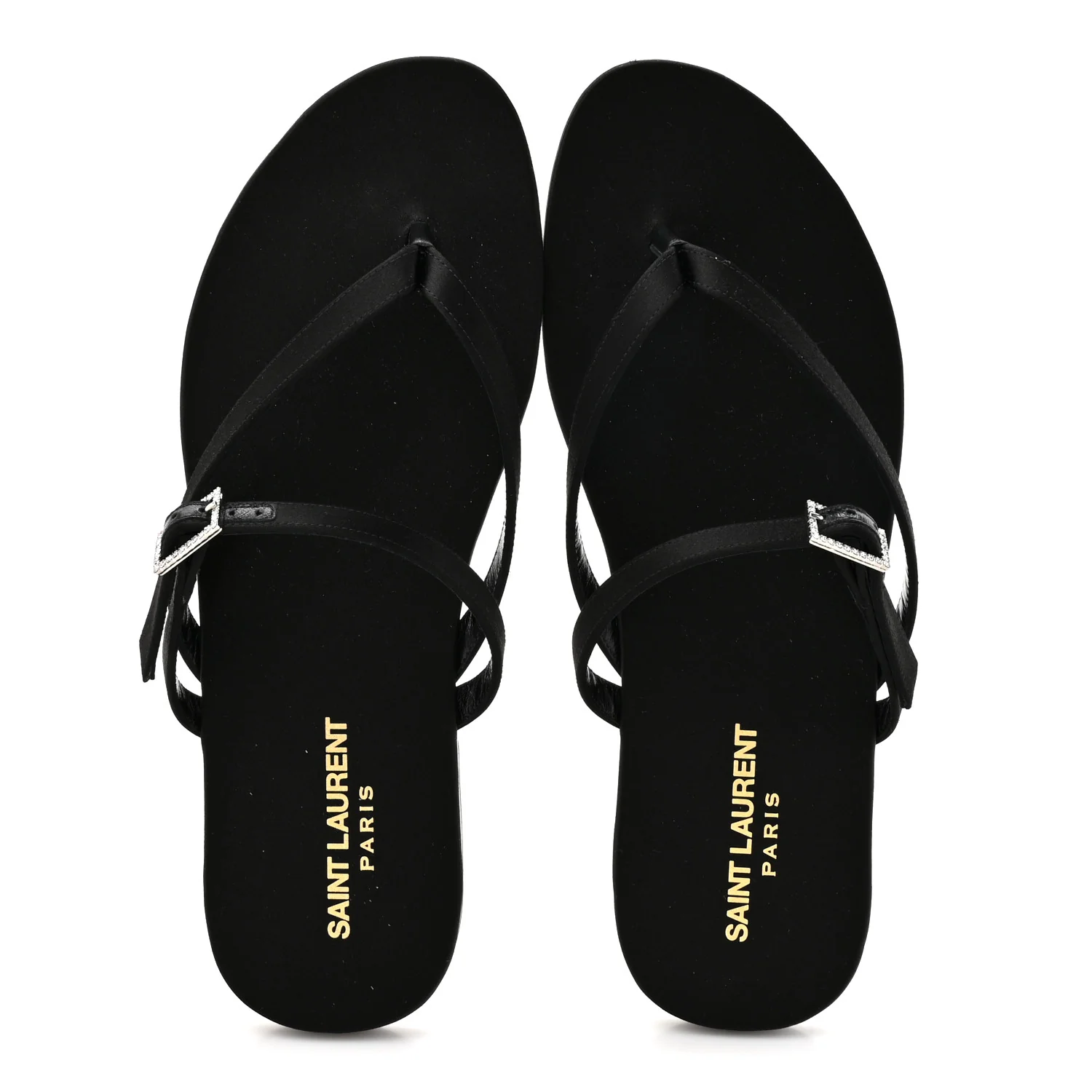 Crepe Satin Laszlo Sandals 39.5 Black - Image 2