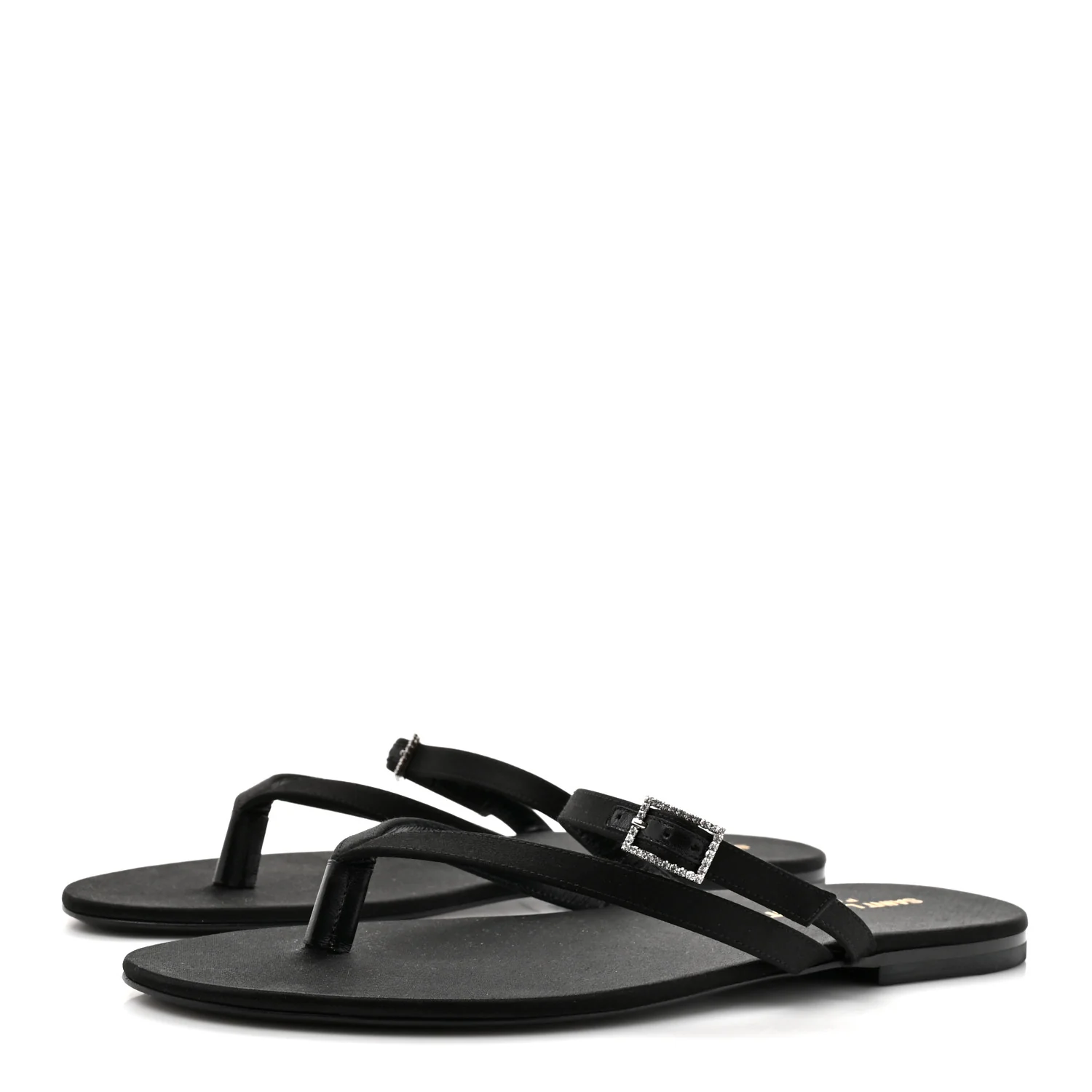 Crepe Satin Laszlo Sandals 39.5 Black - Image 4