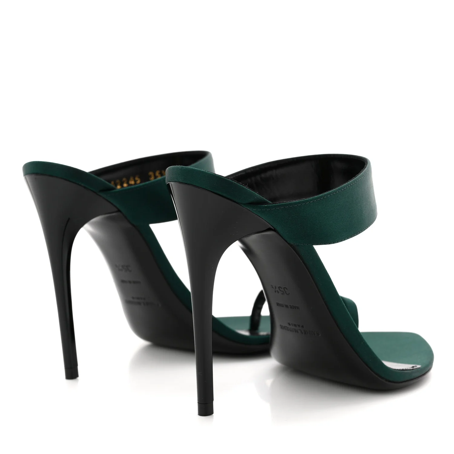 Crepe Satin Martha Mule 110 Sandals 35.5 Dorian Green - Image 5
