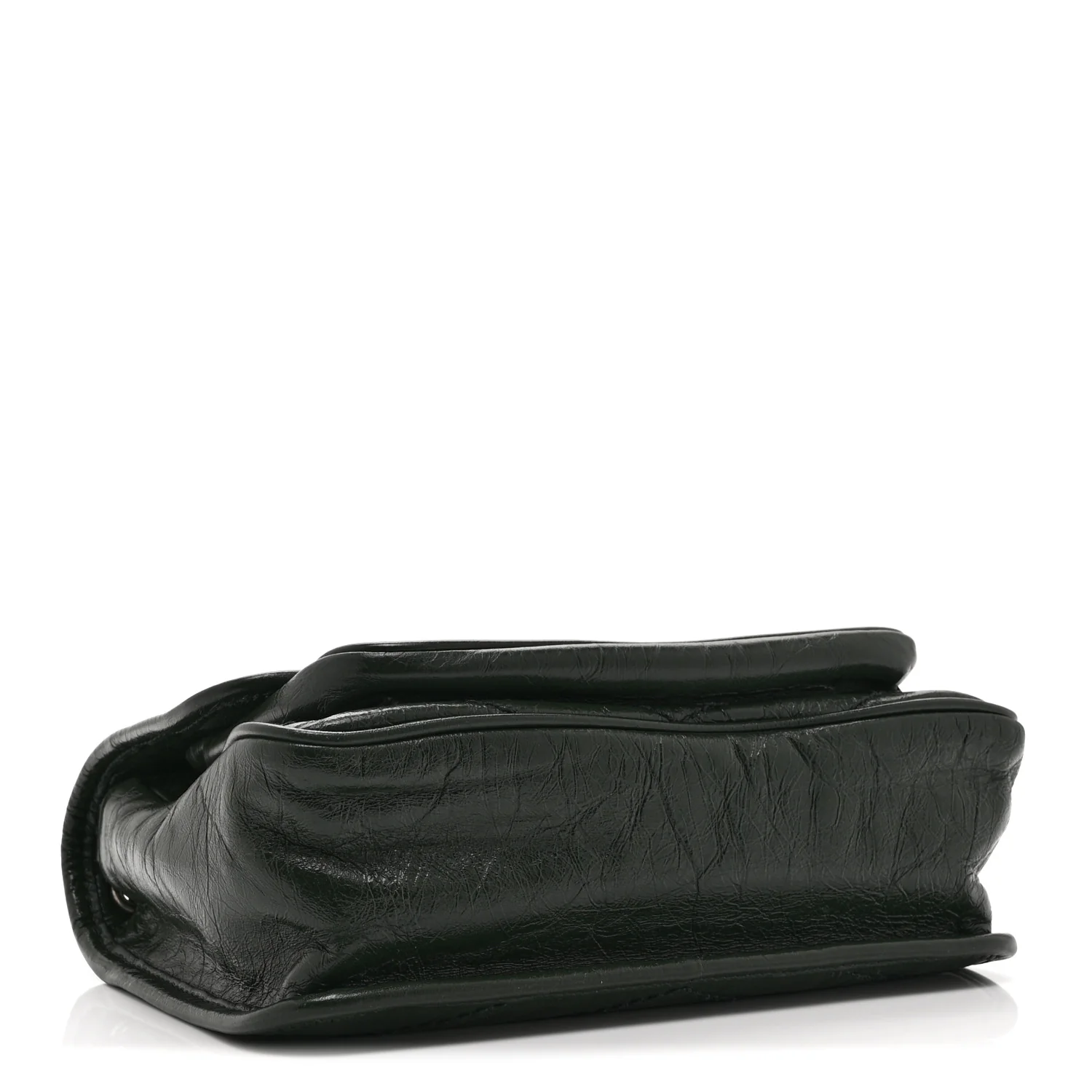 Crinkled Calfskin Matelasse Monogram Baby Niki Chain Satchel Dark Green - Image 4