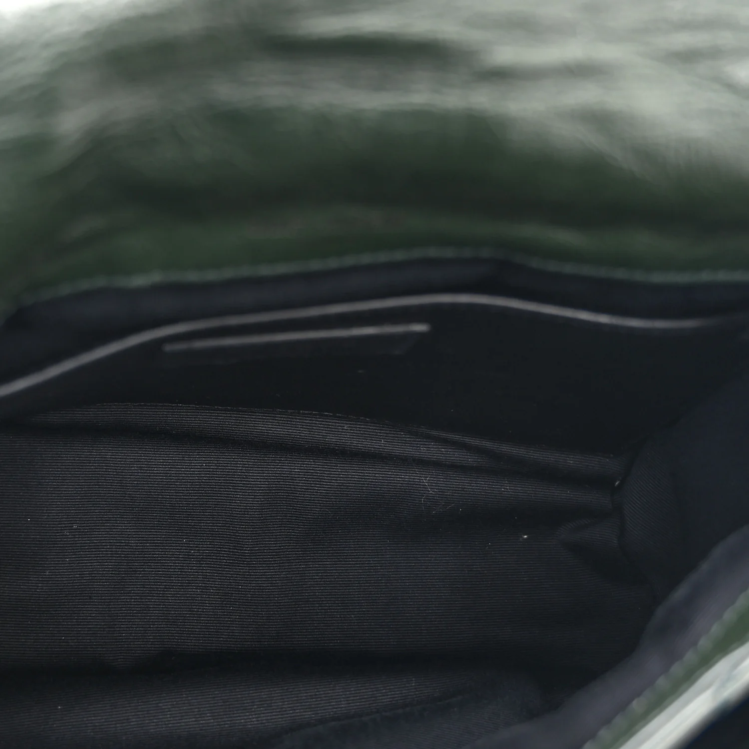 Crinkled Calfskin Matelasse Monogram Baby Niki Chain Satchel Dark Green - Image 5