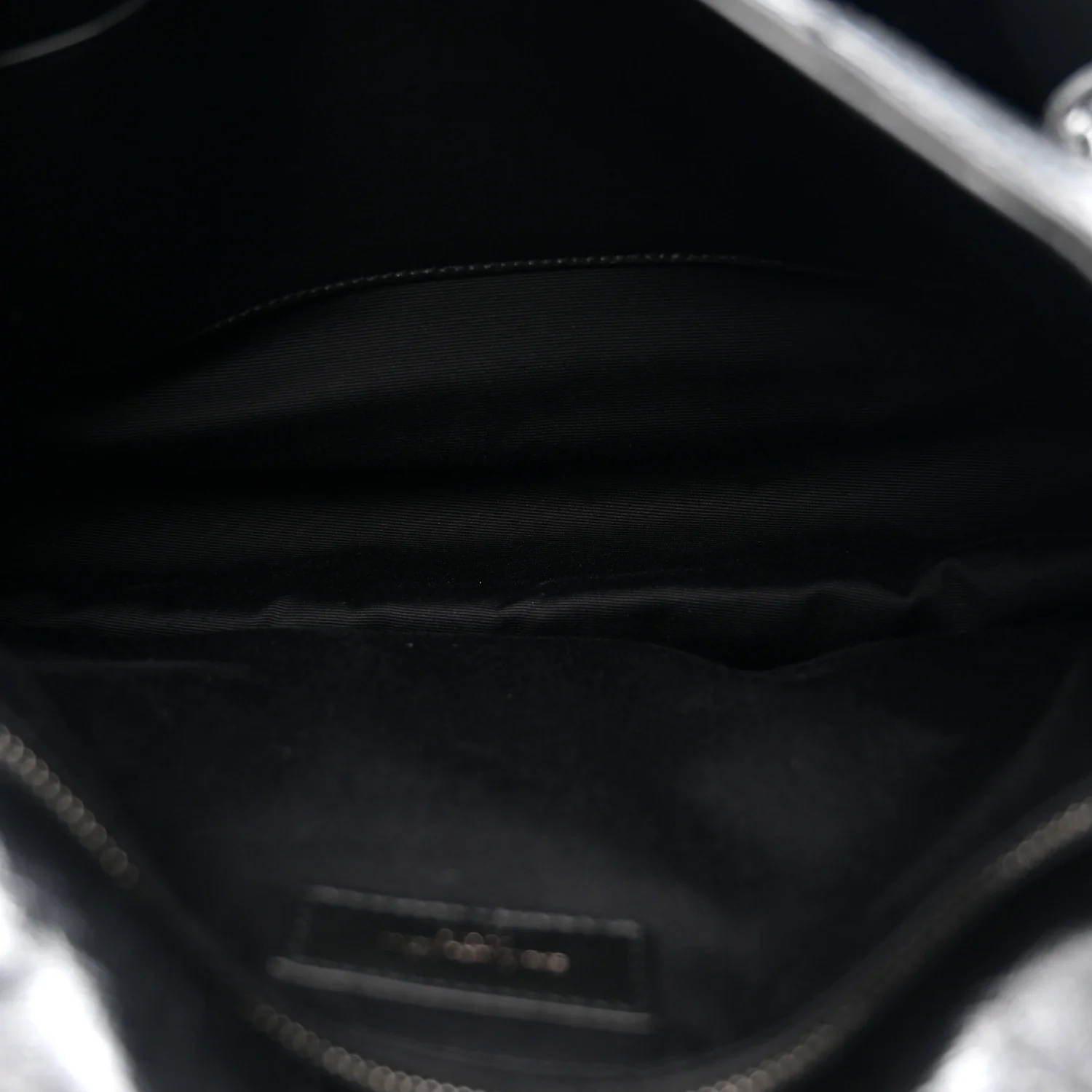Crinkled Calfskin Matelasse Monogram Large Niki Chain Satchel Black - Image 5