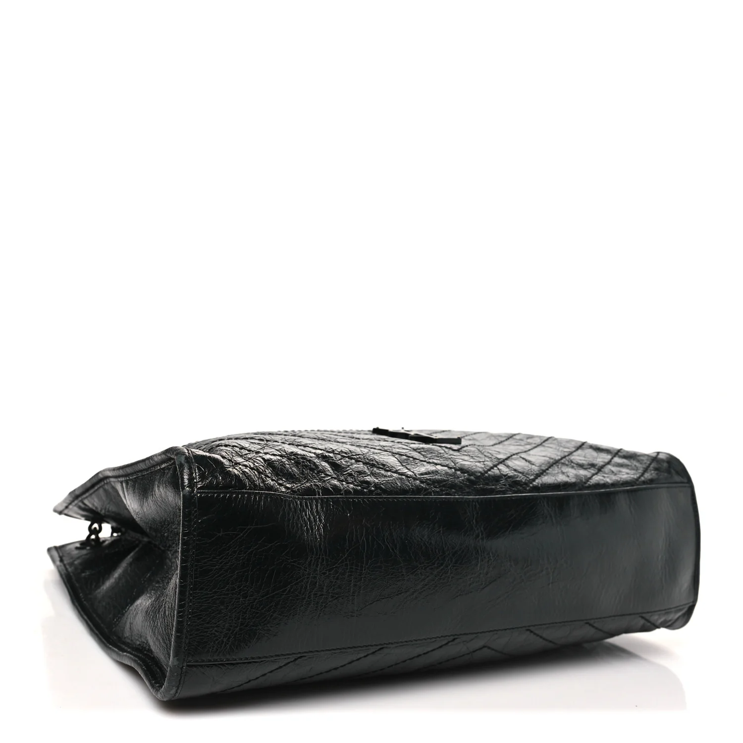 Crinkled Calfskin Matelasse Monogram Large Niki Shopper Tote Black - Image 4