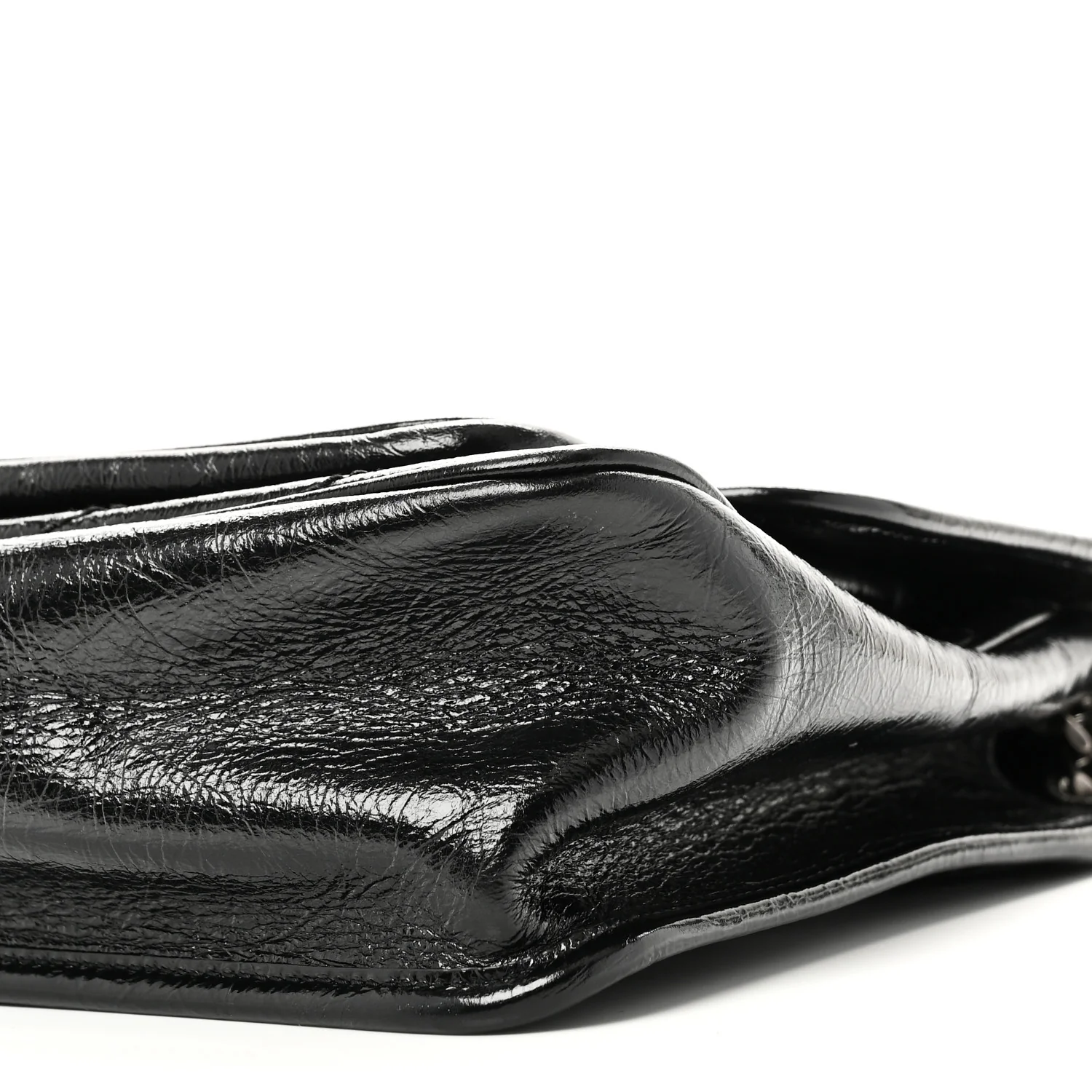 Crinkled Calfskin Matelasse Monogram Medium Niki Chain Satchel Black - Image 10