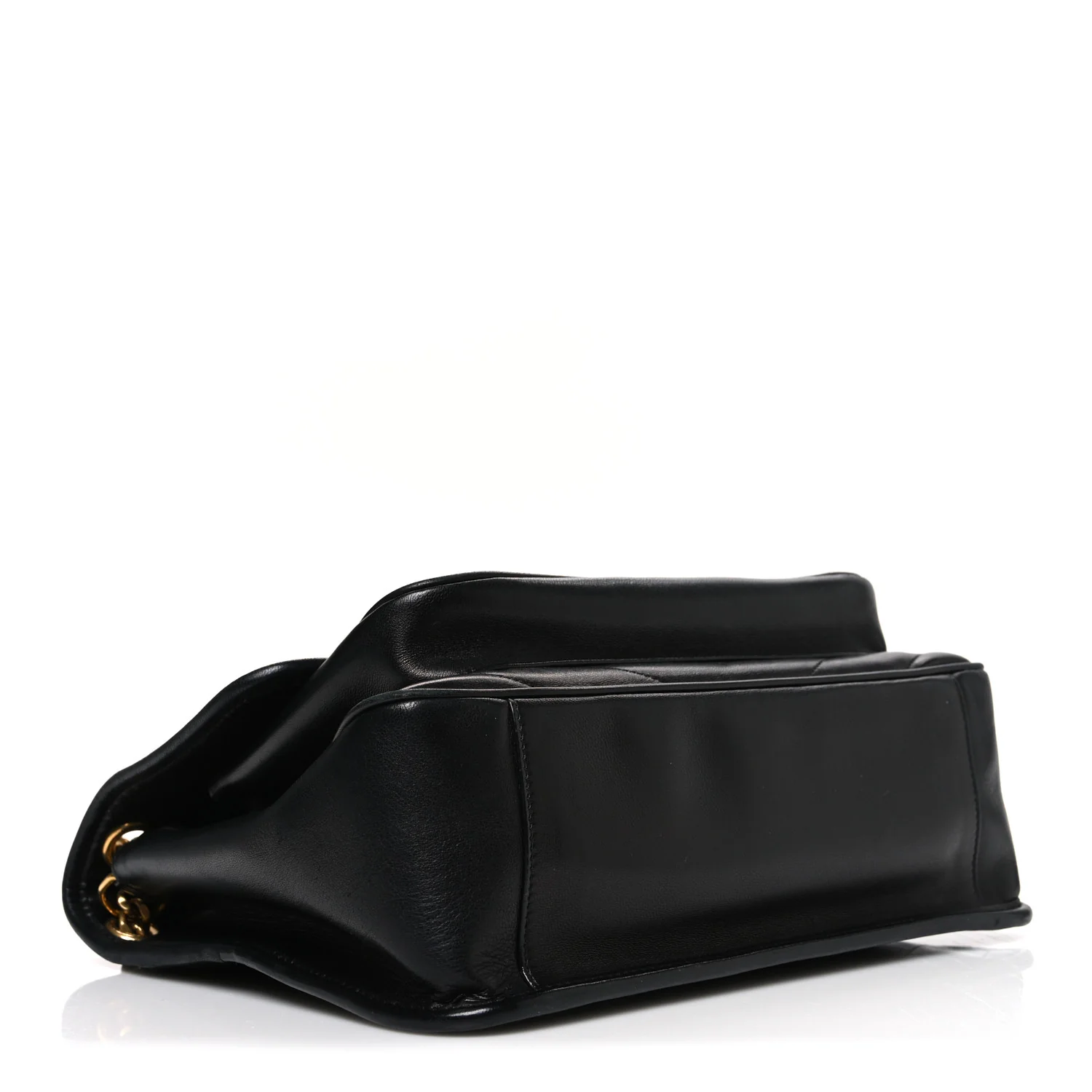 Crinkled Calfskin Matelasse Monogram Medium Niki Chain Satchel Black - Image 4