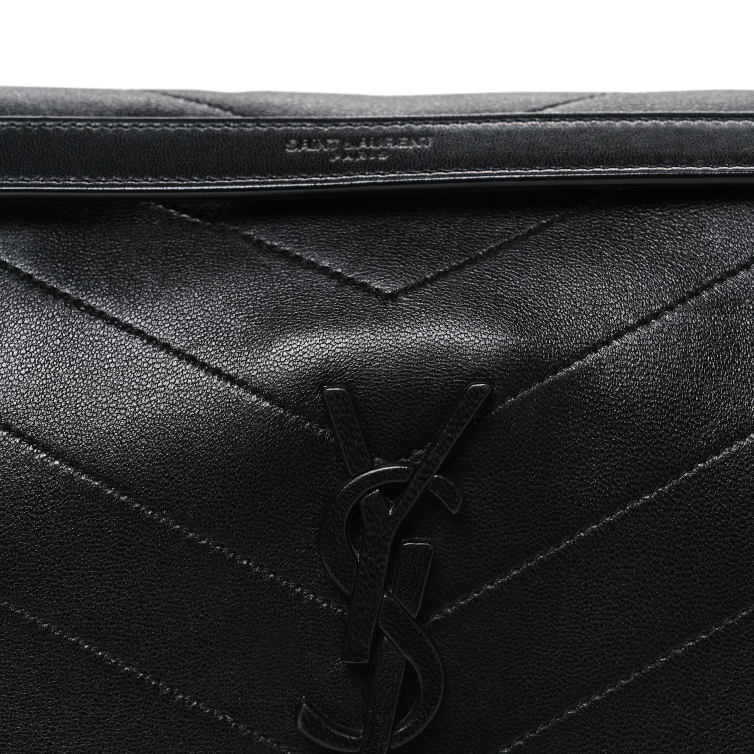 Crinkled Calfskin Matelasse Monogram Medium Niki Chain Satchel Black - Image 8