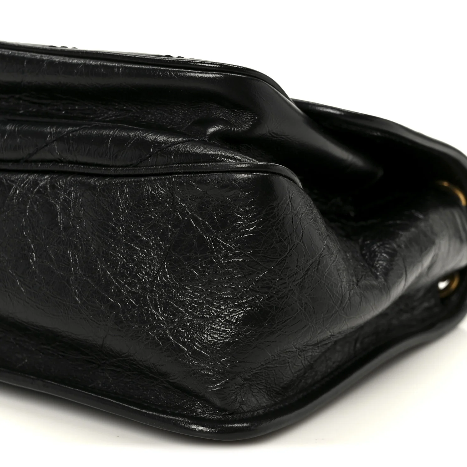 Crinkled Calfskin Matelasse Monogram Medium Niki Chain Satchel Black - Image 11