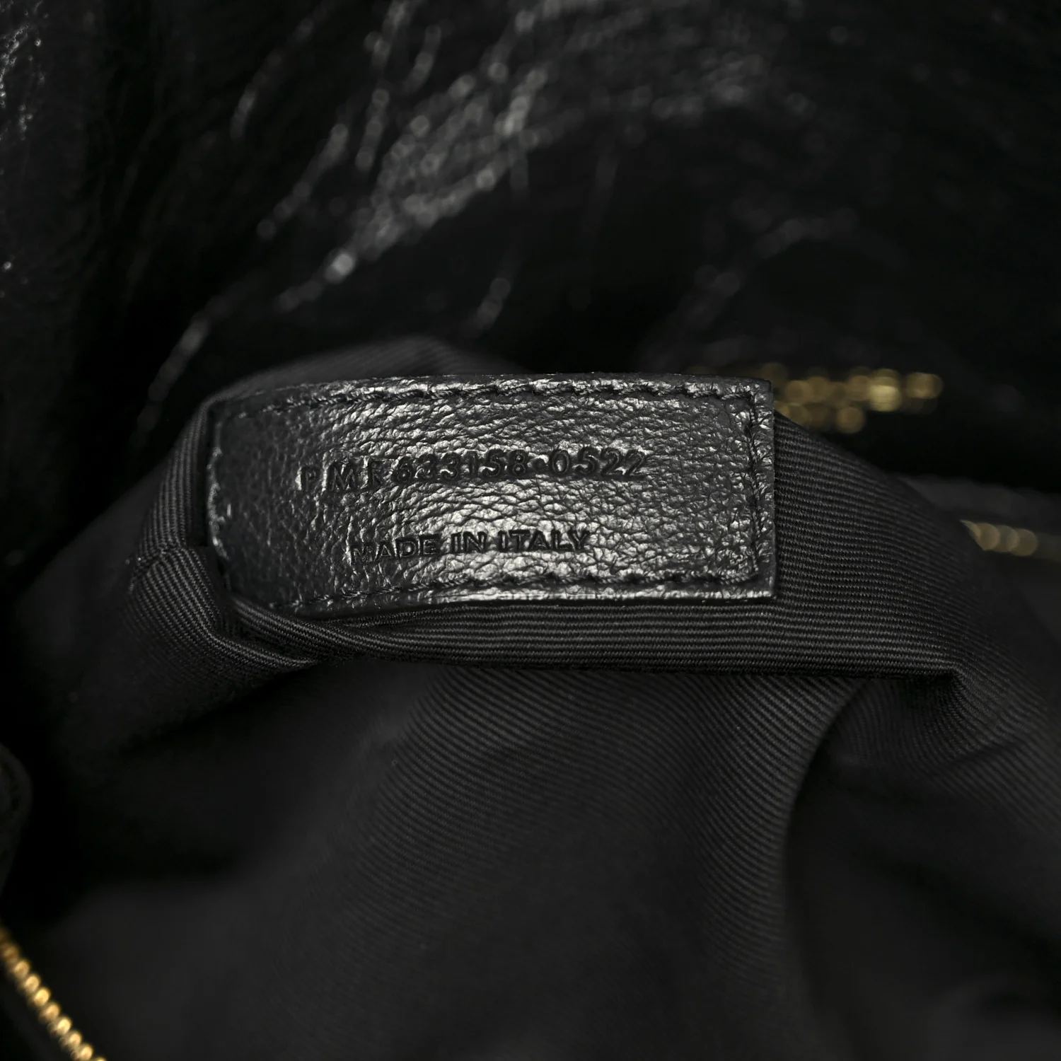 Crinkled Calfskin Matelasse Monogram Medium Niki Chain Satchel Black - Image 8