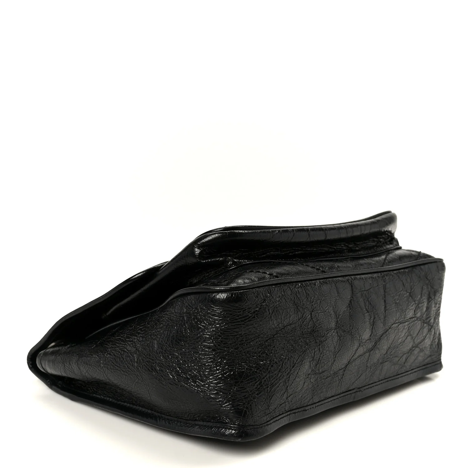 Crinkled Calfskin Matelasse Monogram Medium Niki Chain Satchel Black - Image 4