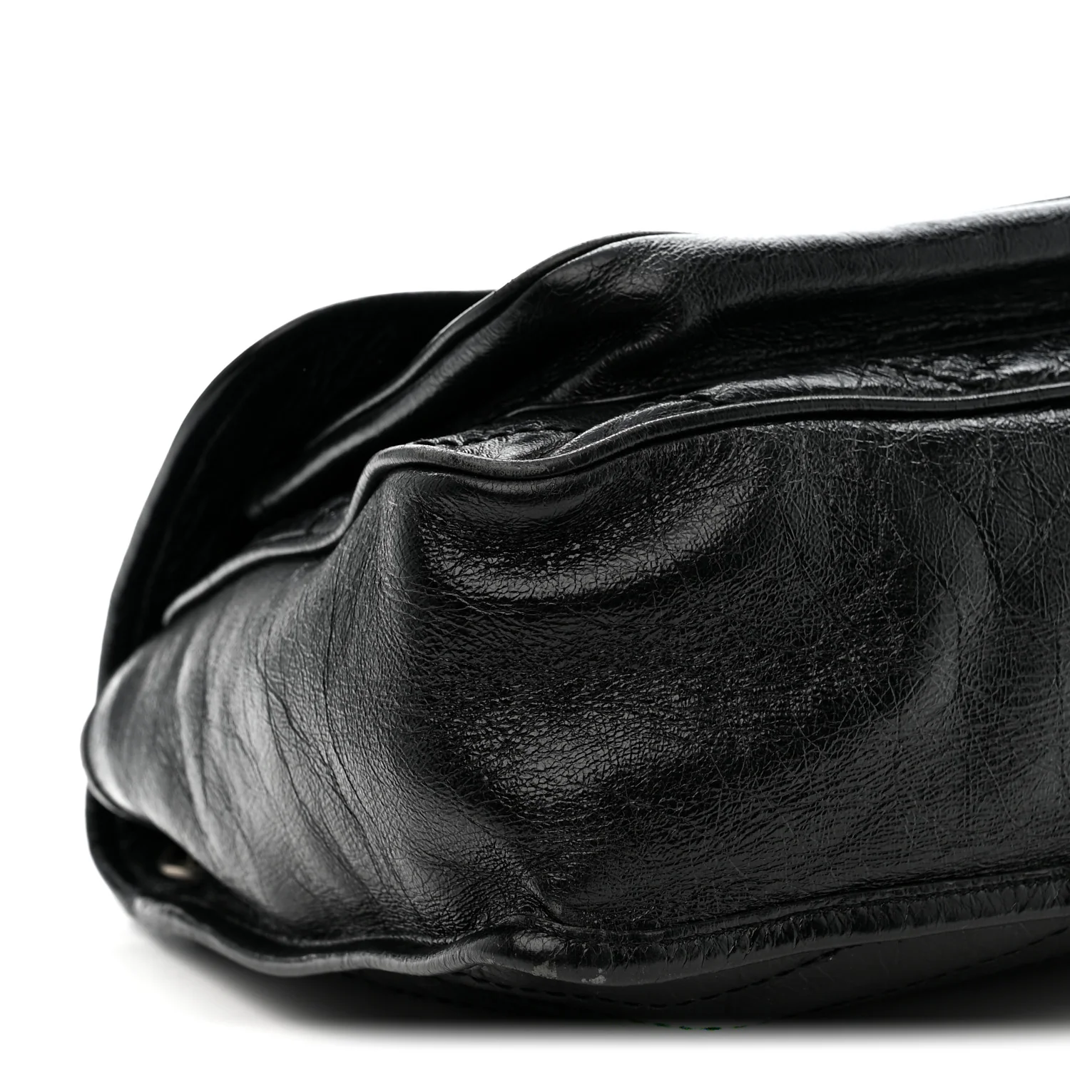 Crinkled Calfskin Matelasse Monogram Medium Niki Chain Satchel Black - Image 11