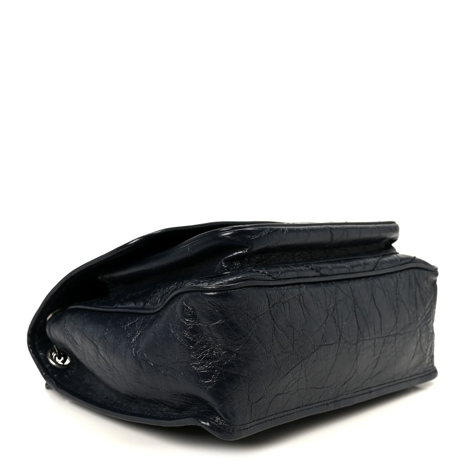 Crinkled Calfskin Matelasse Monogram Medium Niki Chain Satchel Deep Marine - Image 3