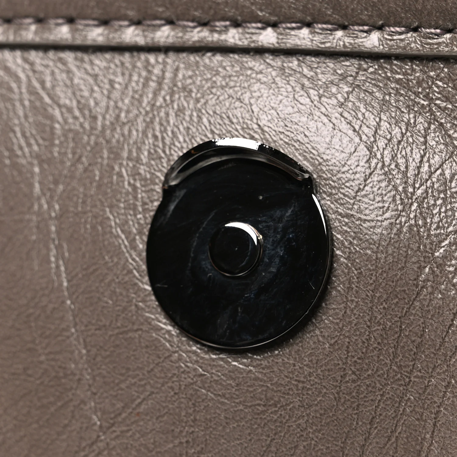 Crinkled Calfskin Matelasse Monogram Medium Niki Chain Satchel Greyish Brown - Image 10