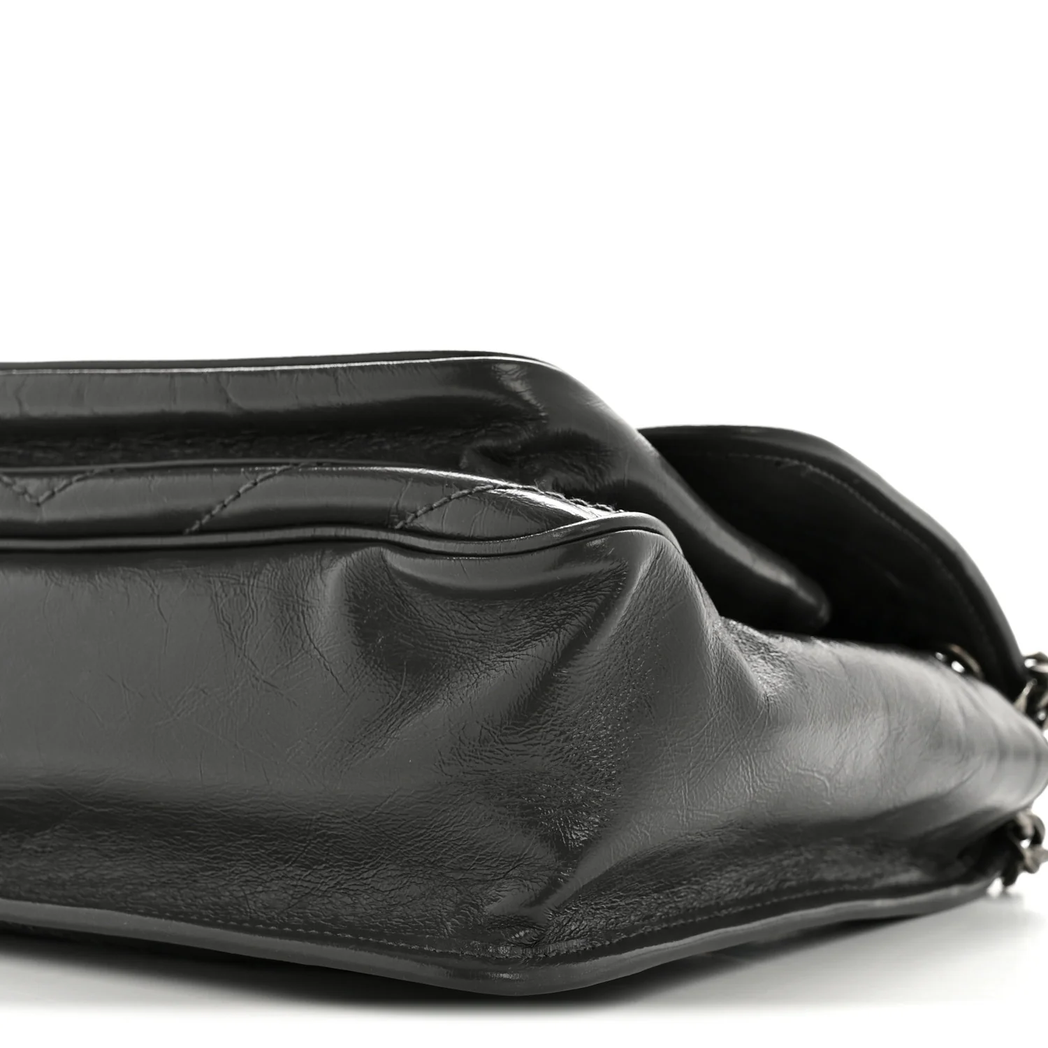 Crinkled Calfskin Matelasse Monogram Medium Niki Chain Satchel Storm - Image 10