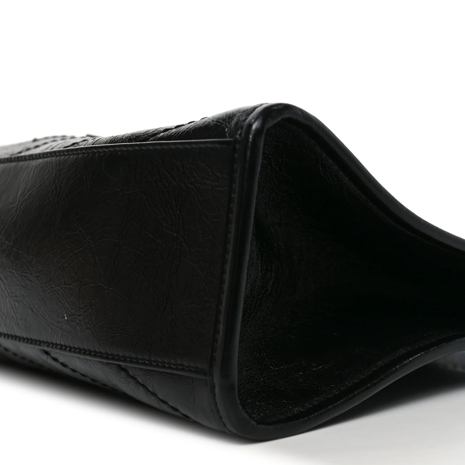Crinkled Calfskin Matelasse Monogram Medium Niki Shopper Tote Black - Image 10