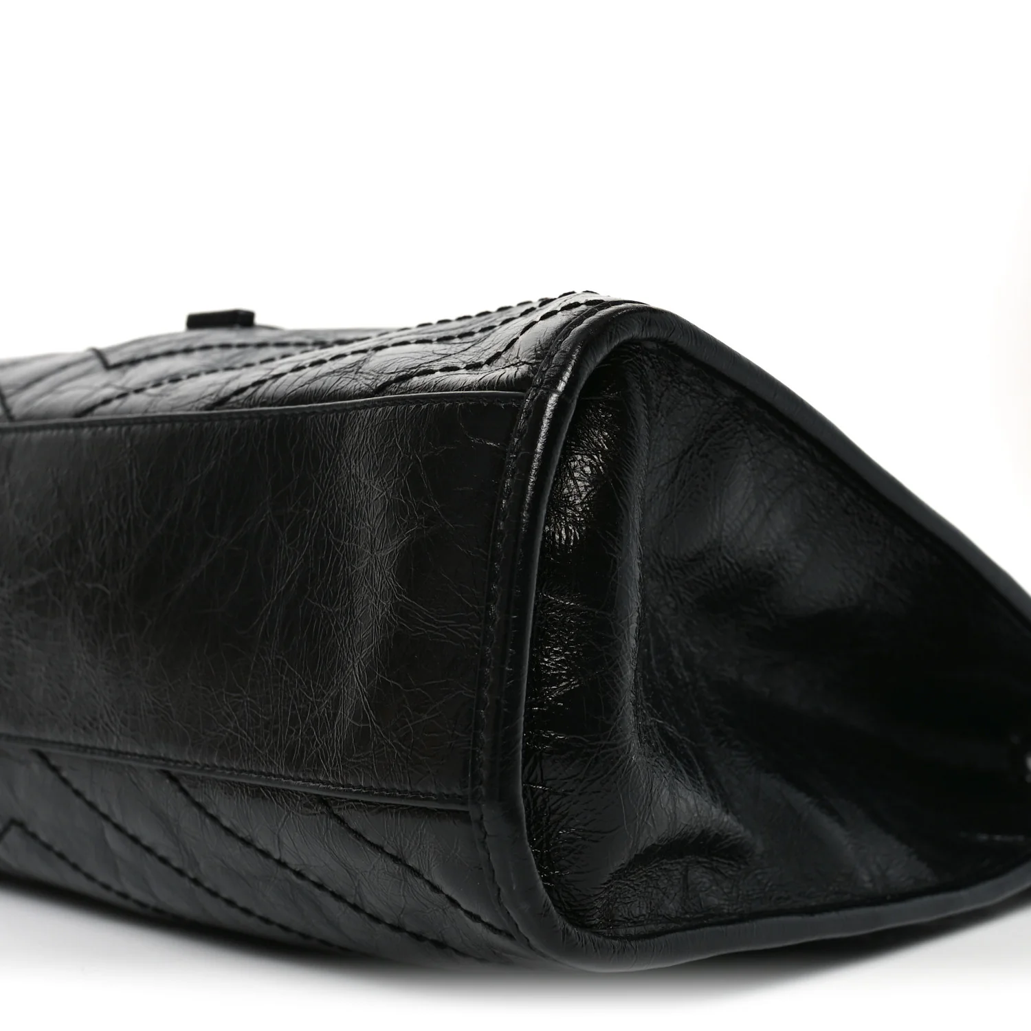 Crinkled Calfskin Matelasse Monogram Medium Niki Shopper Tote Black - Image 10