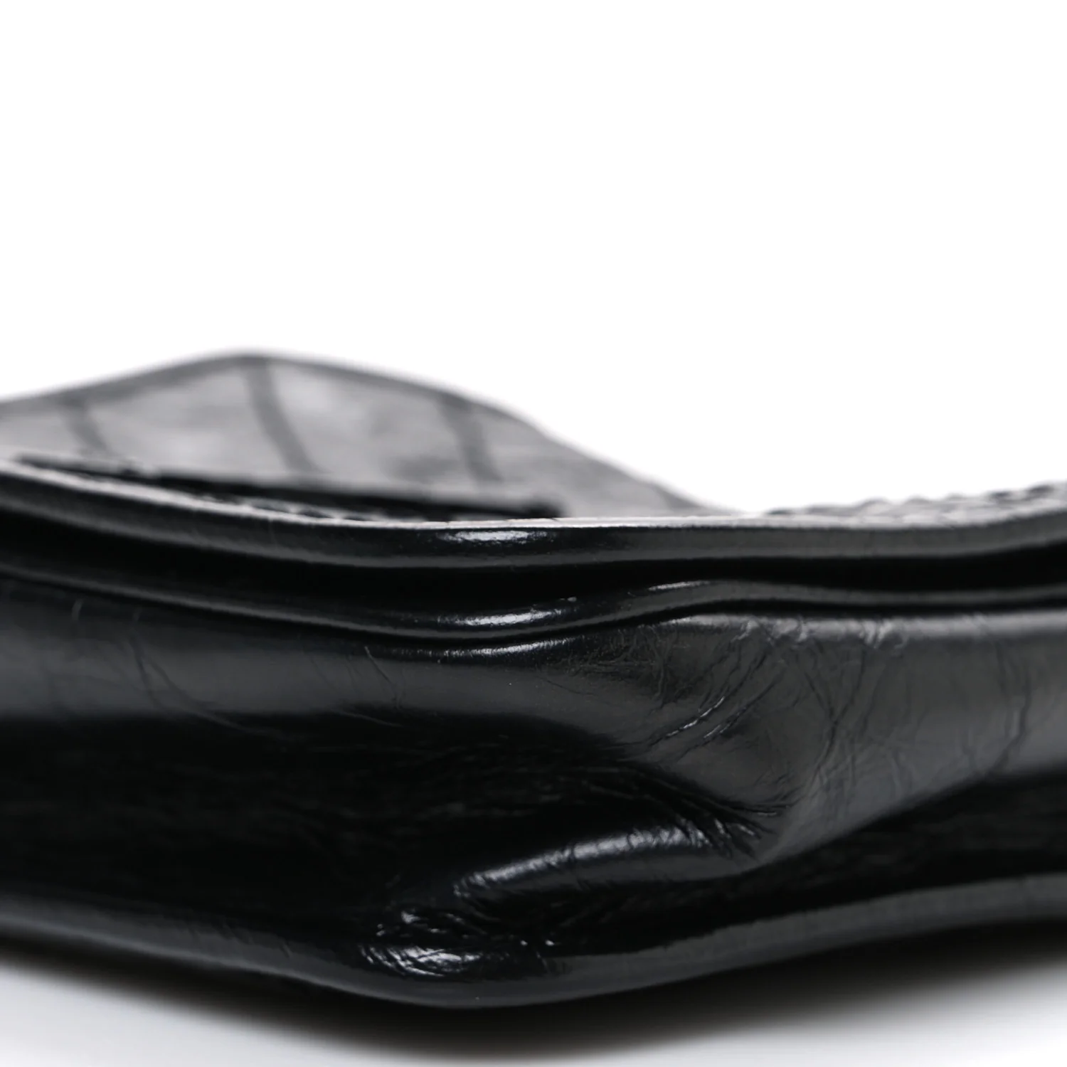 Crinkled Calfskin Matelasse Monogram Niki Chain Wallet Black - Image 10