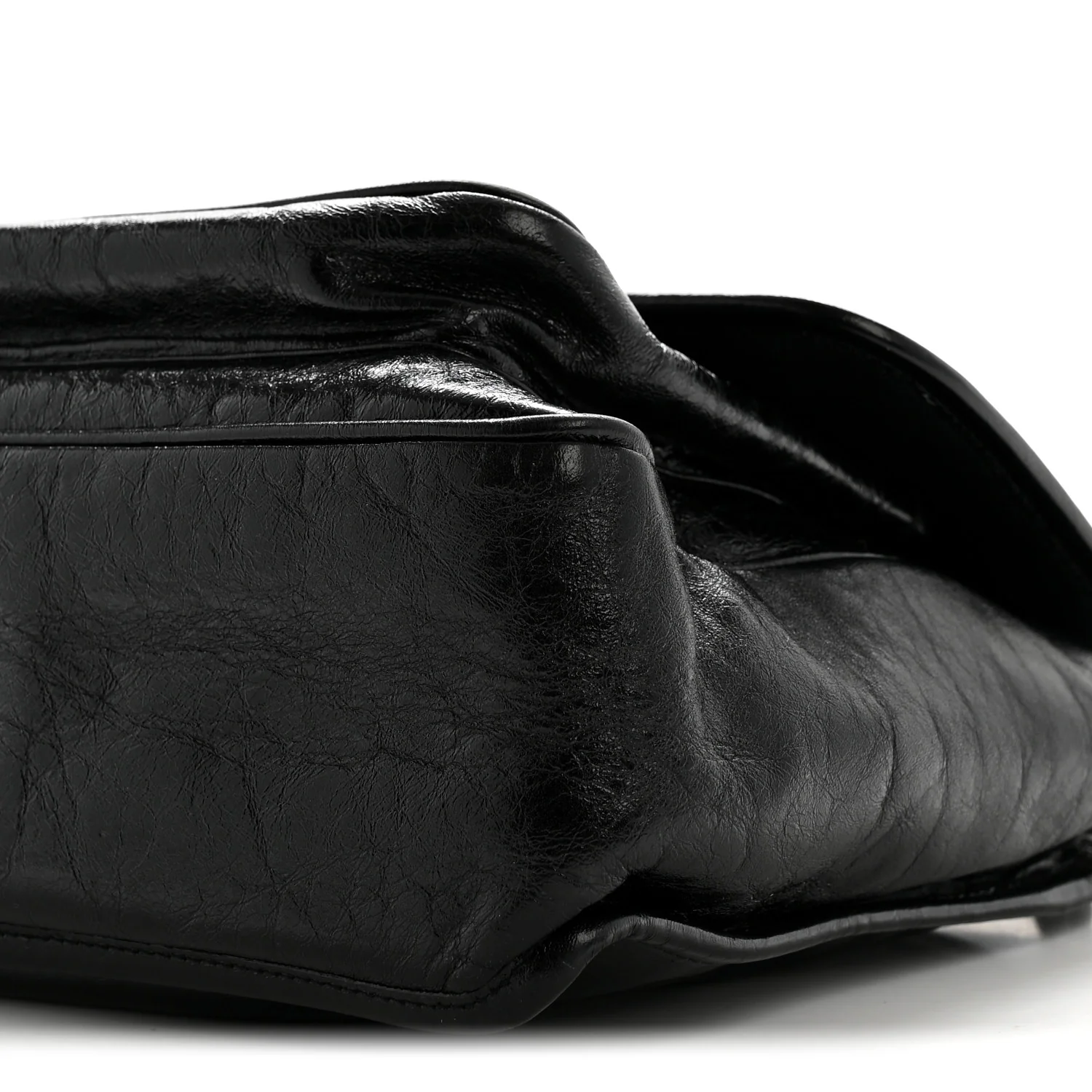Crinkled Calfskin Monogram Medium Niki Chain Satchel Black - Image 11