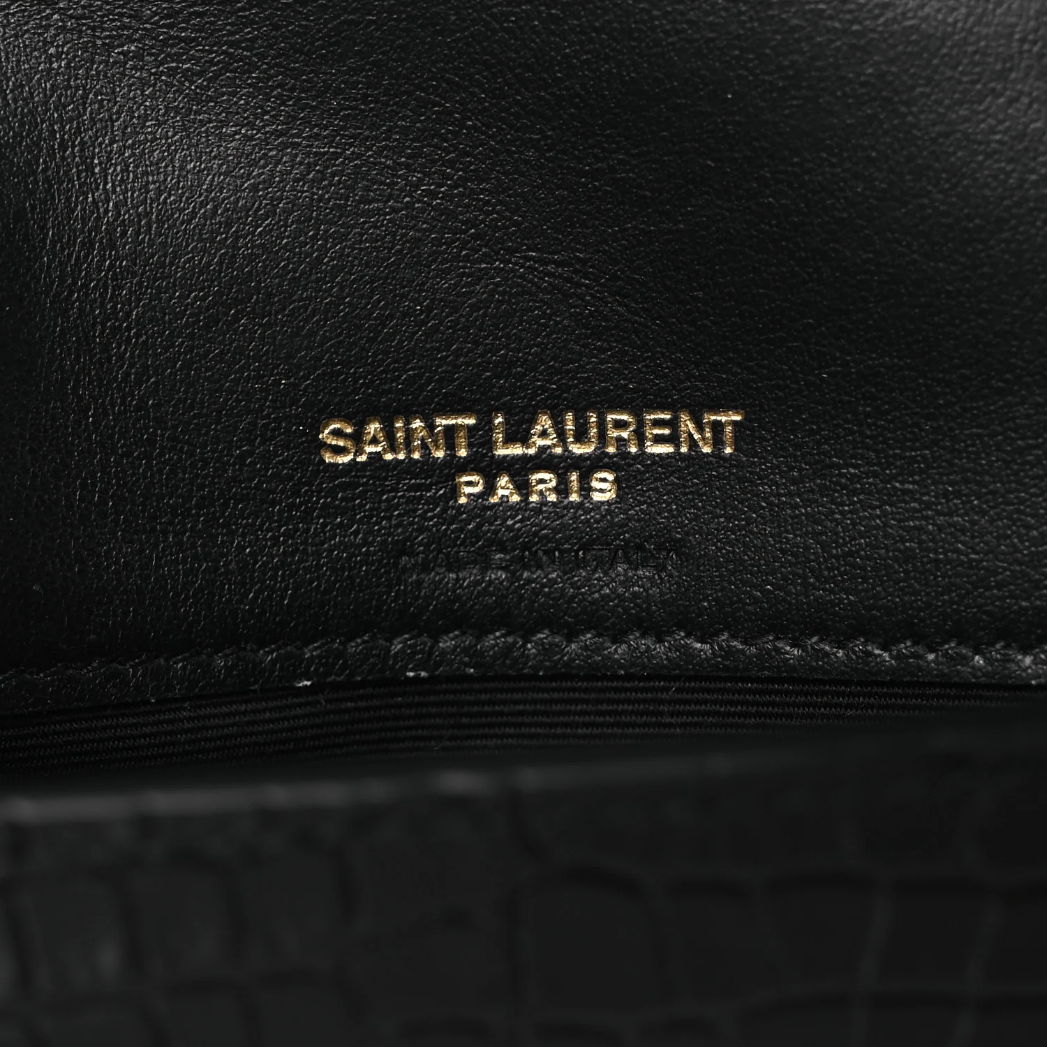 Crocodile Embossed Monogram Phone Holder Crossbody Black - Image 6