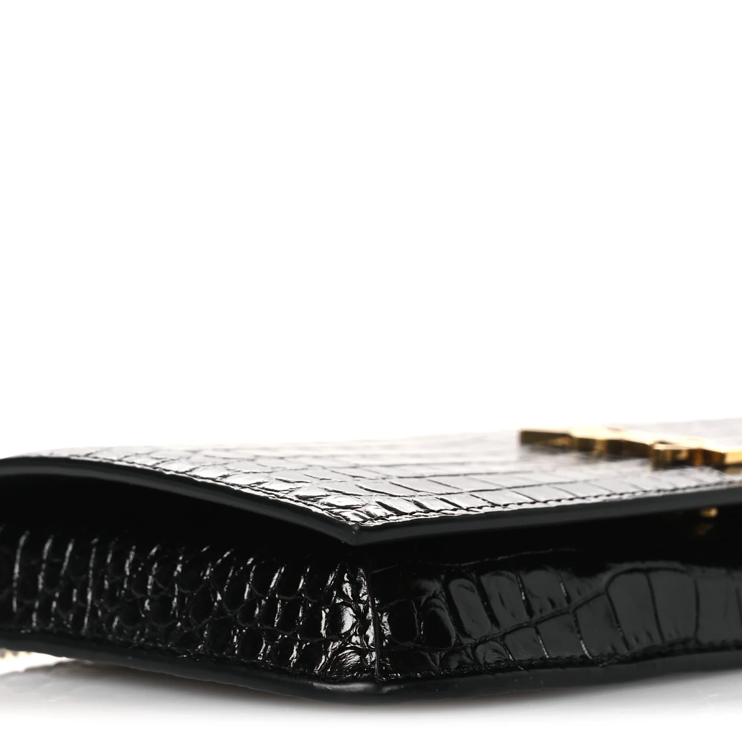 Crocodile Embossed Monogram Phone Holder Crossbody Black - Image 9