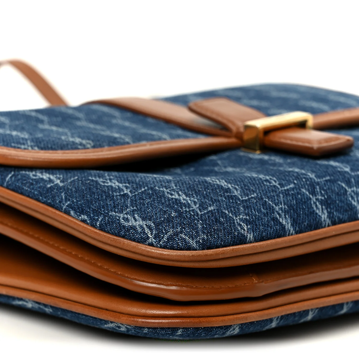 Denim All-Over Monogram Small Le Monogramme Satchel Navy Blue - Image 10
