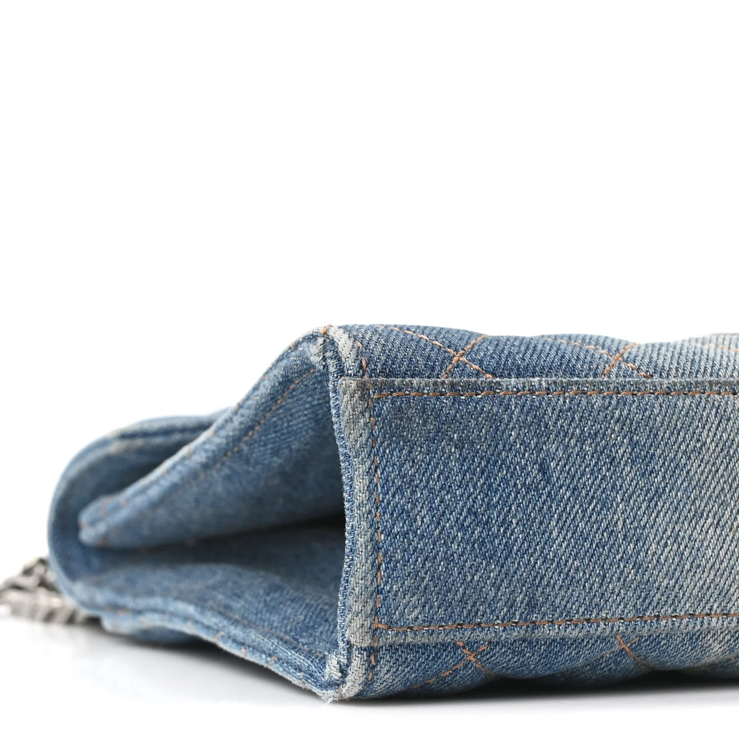 Denim Mixed Matelasse Triquilt Medium Monogram Envelope Satchel Blue - Image 8