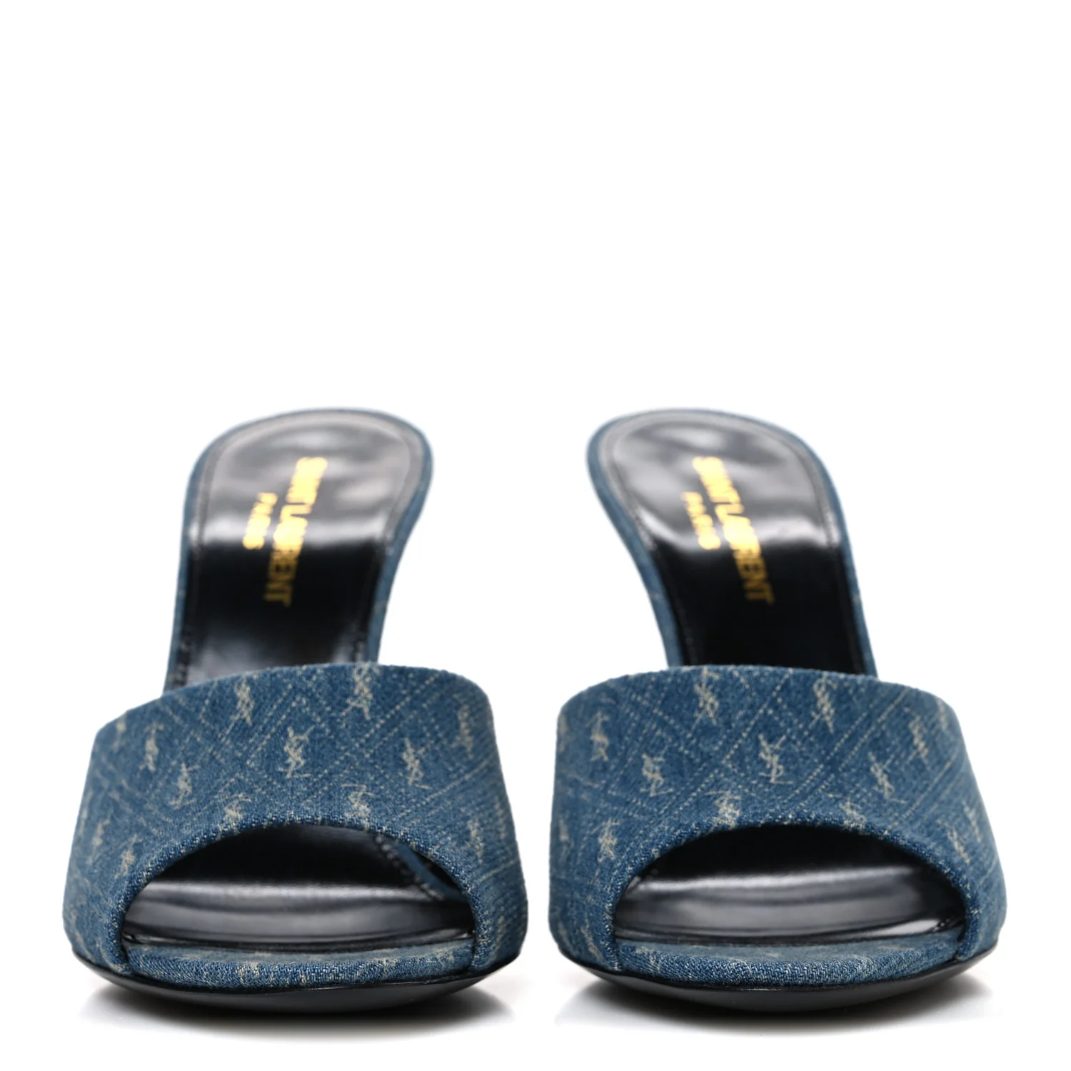 Denim Monogram La 16 Mule Sandals 38 Blue Jeans - Image 3