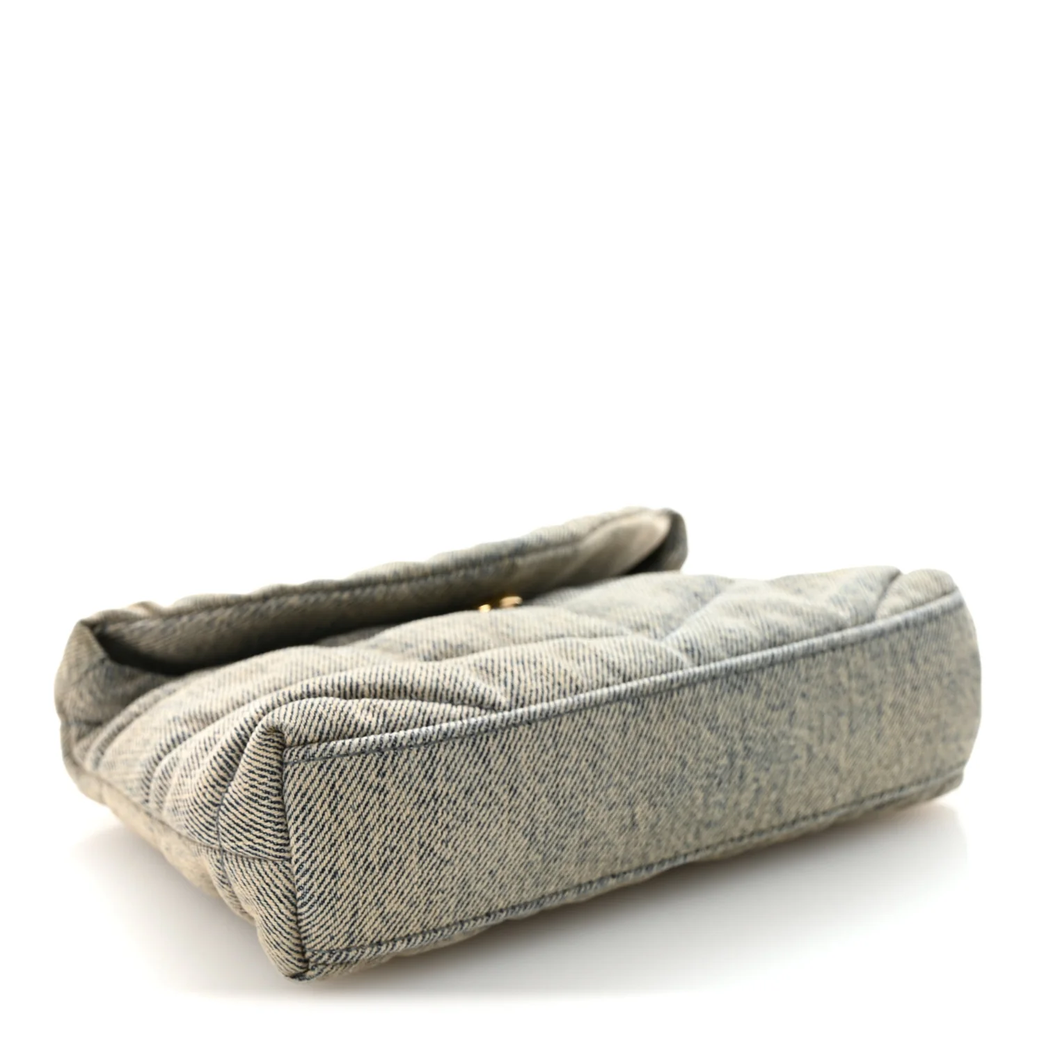 Denim Quilted Monogram Loulou Puffer Pouch Clutch Blue Gray Light Azur - Image 4