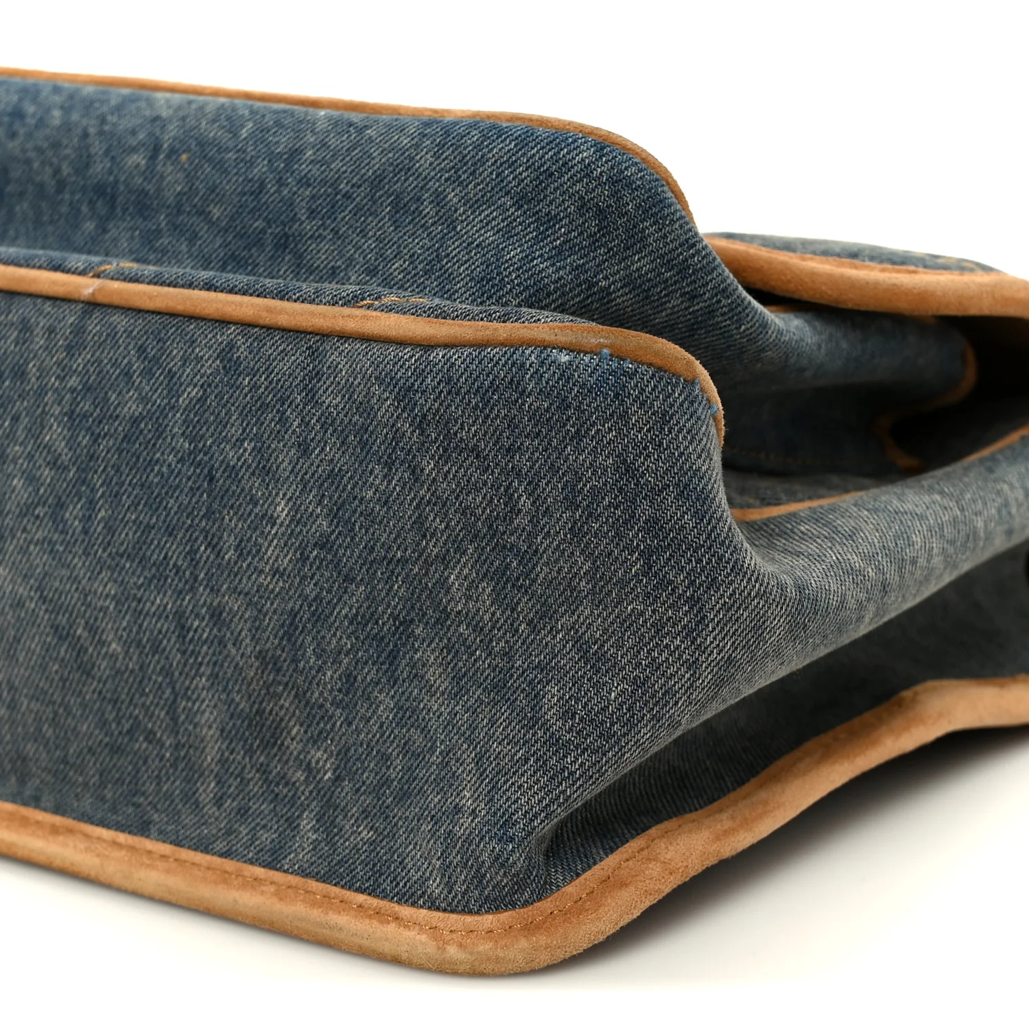 Denim Suede Monogram Medium Niki Chain Satchel Blue Cinnamon - Image 10