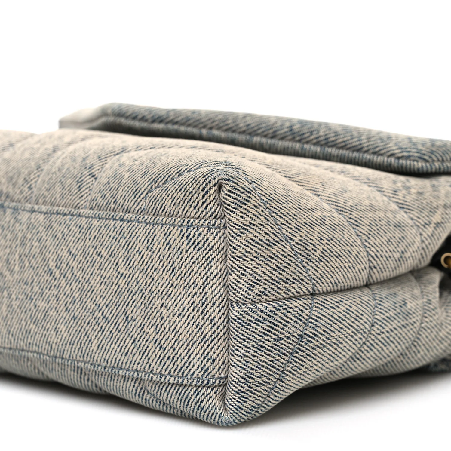 Denim Y Quilted Monogram Toy Loulou Crossbody Bag Grey - Image 10