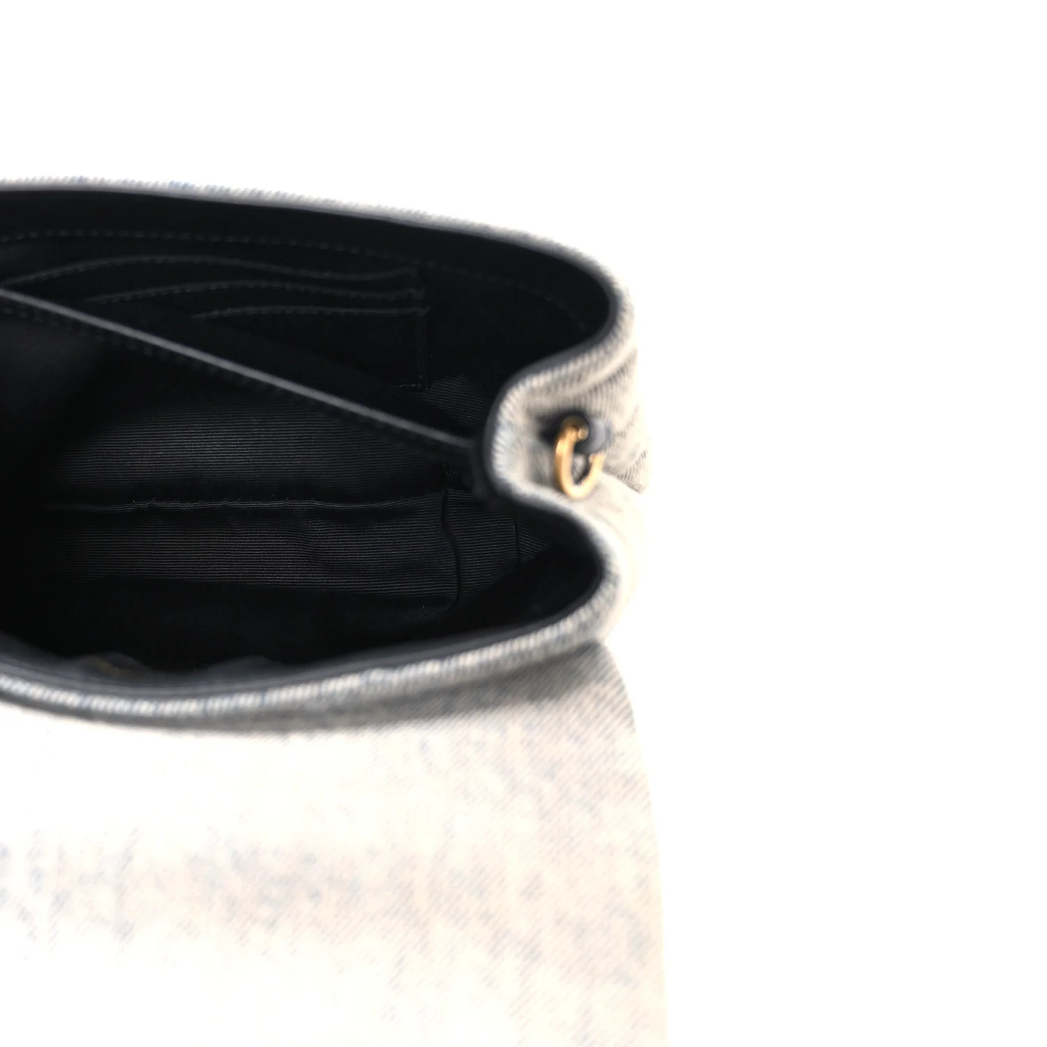 Denim Y Quilted Monogram Toy Loulou Crossbody Bag Grey - Image 5