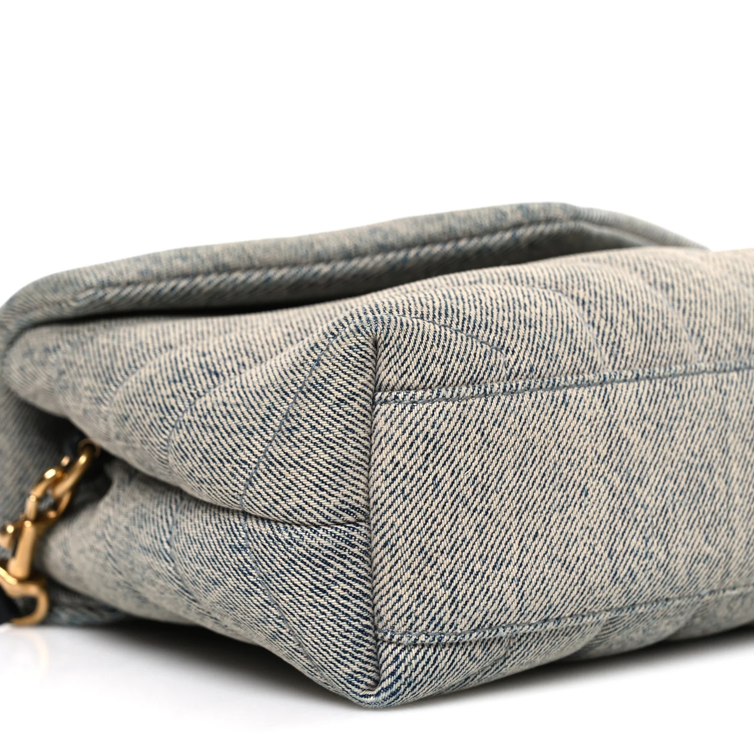 Denim Y Quilted Monogram Toy Loulou Crossbody Bag Grey - Image 9