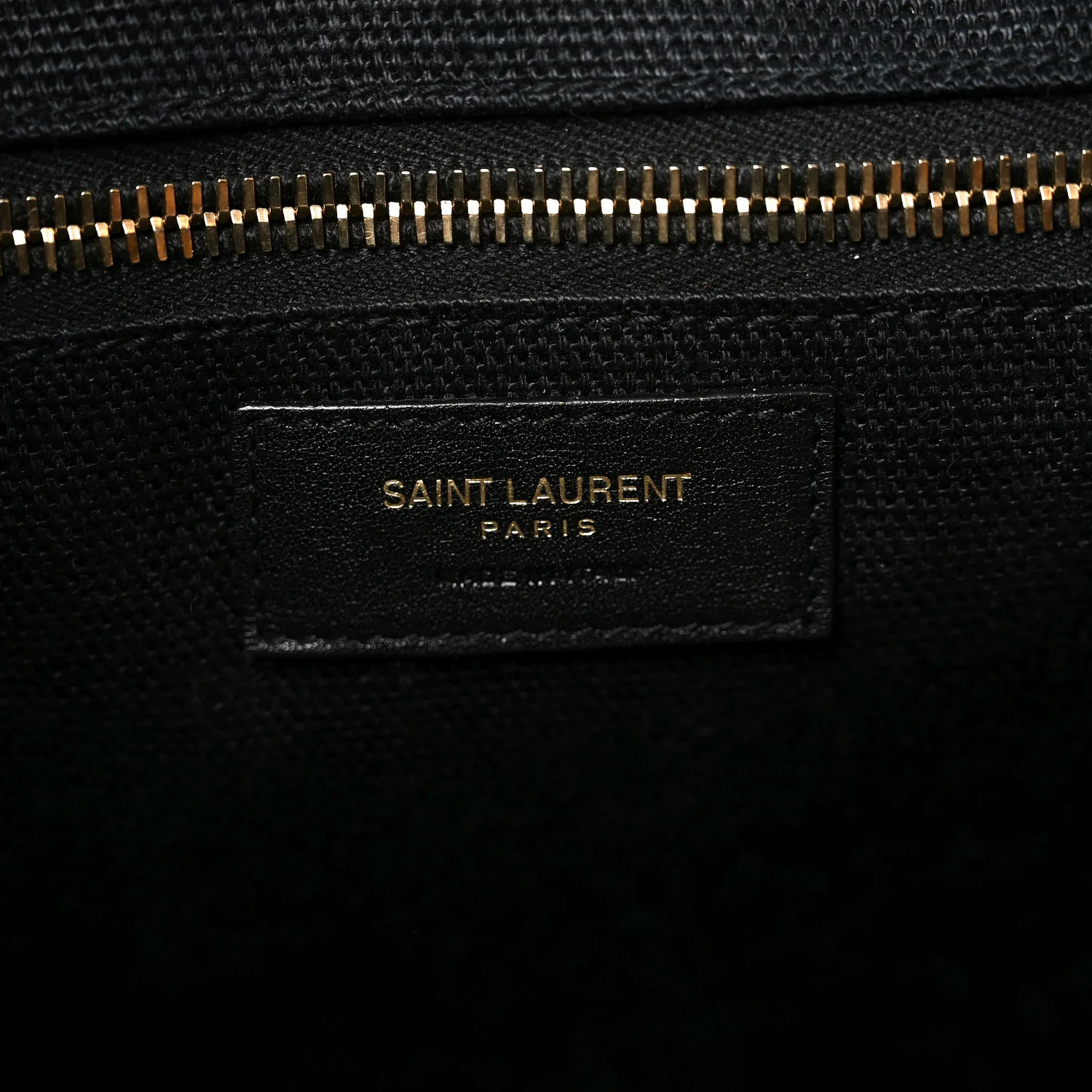 Embroidered Cotton Linen Rive Gauche Noe Tote Black Beige - Image 5