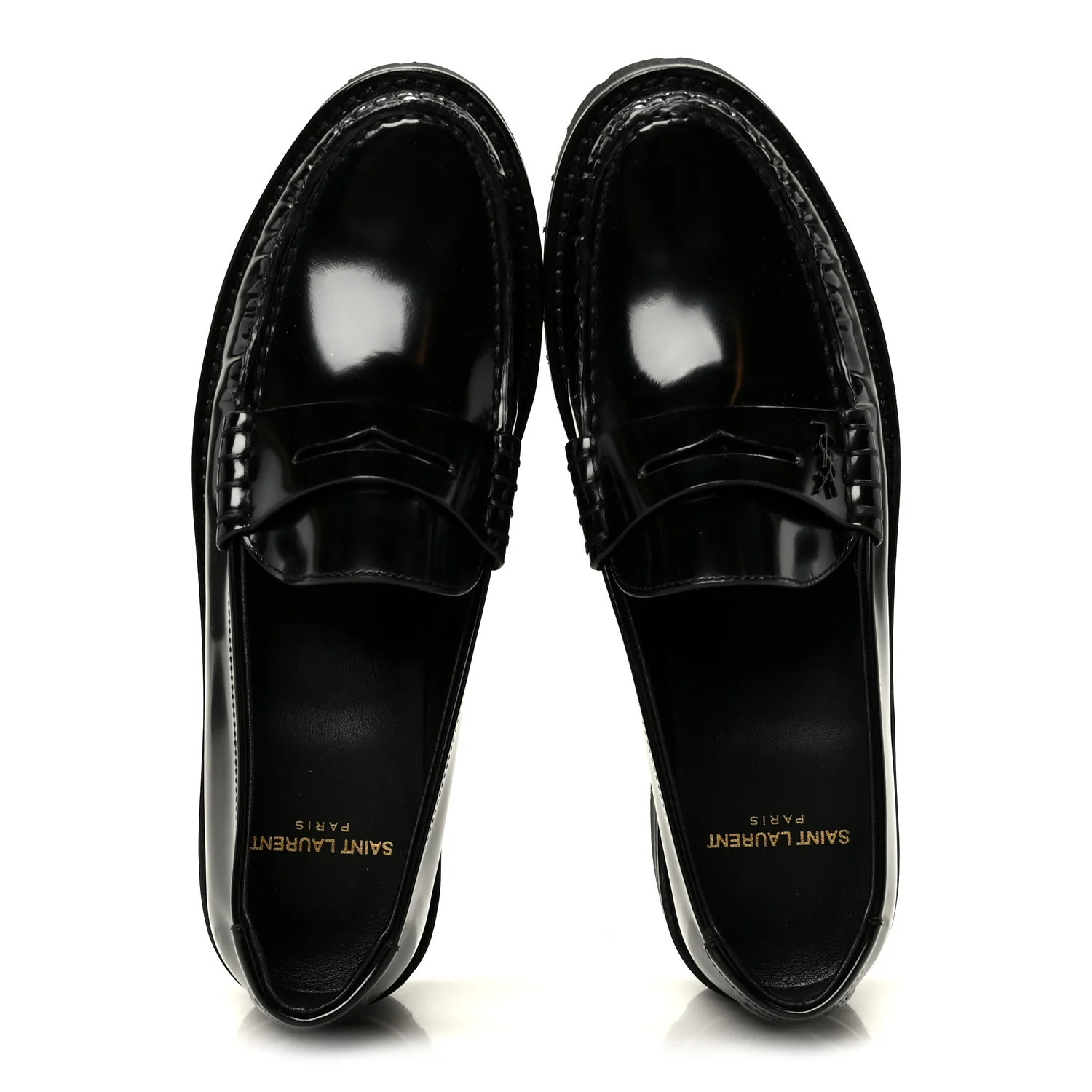 Glazed Calfskin Le Loafer 15 Penny Slippers 37 Black - Image 2