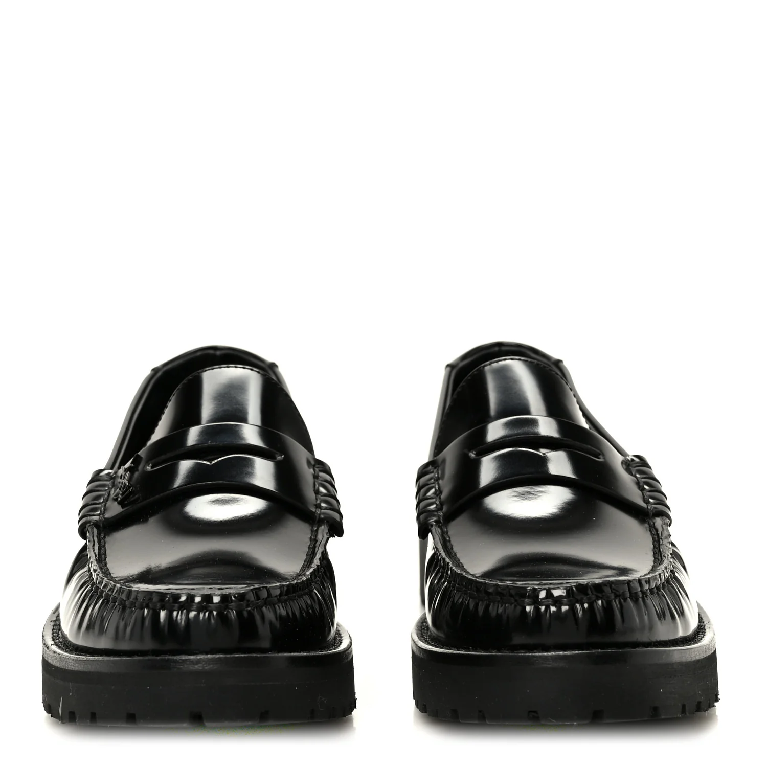 Glazed Calfskin Le Loafer 15 Penny Slippers 37 Black - Image 3
