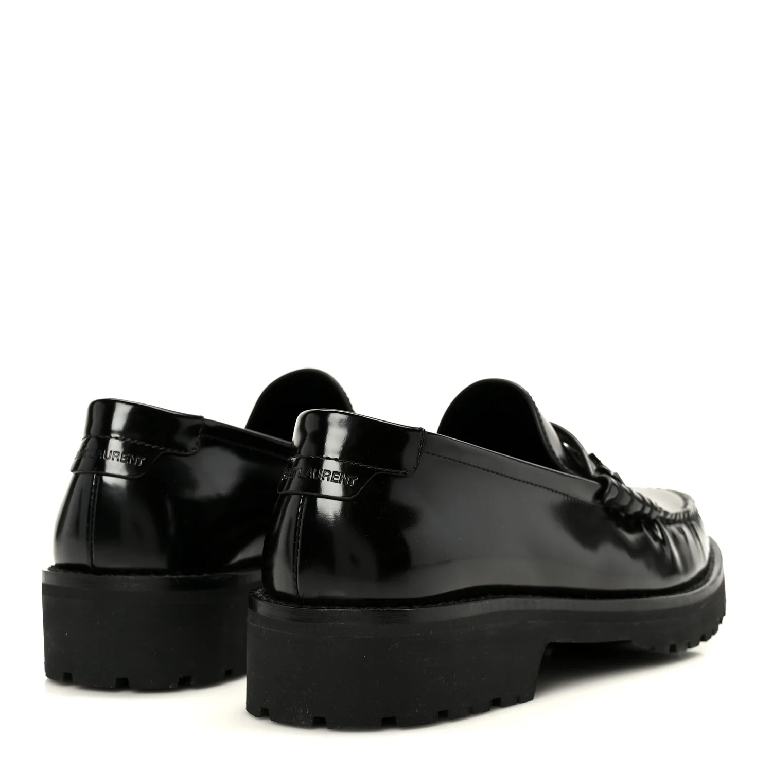 Glazed Calfskin Le Loafer 15 Penny Slippers 37 Black - Image 5