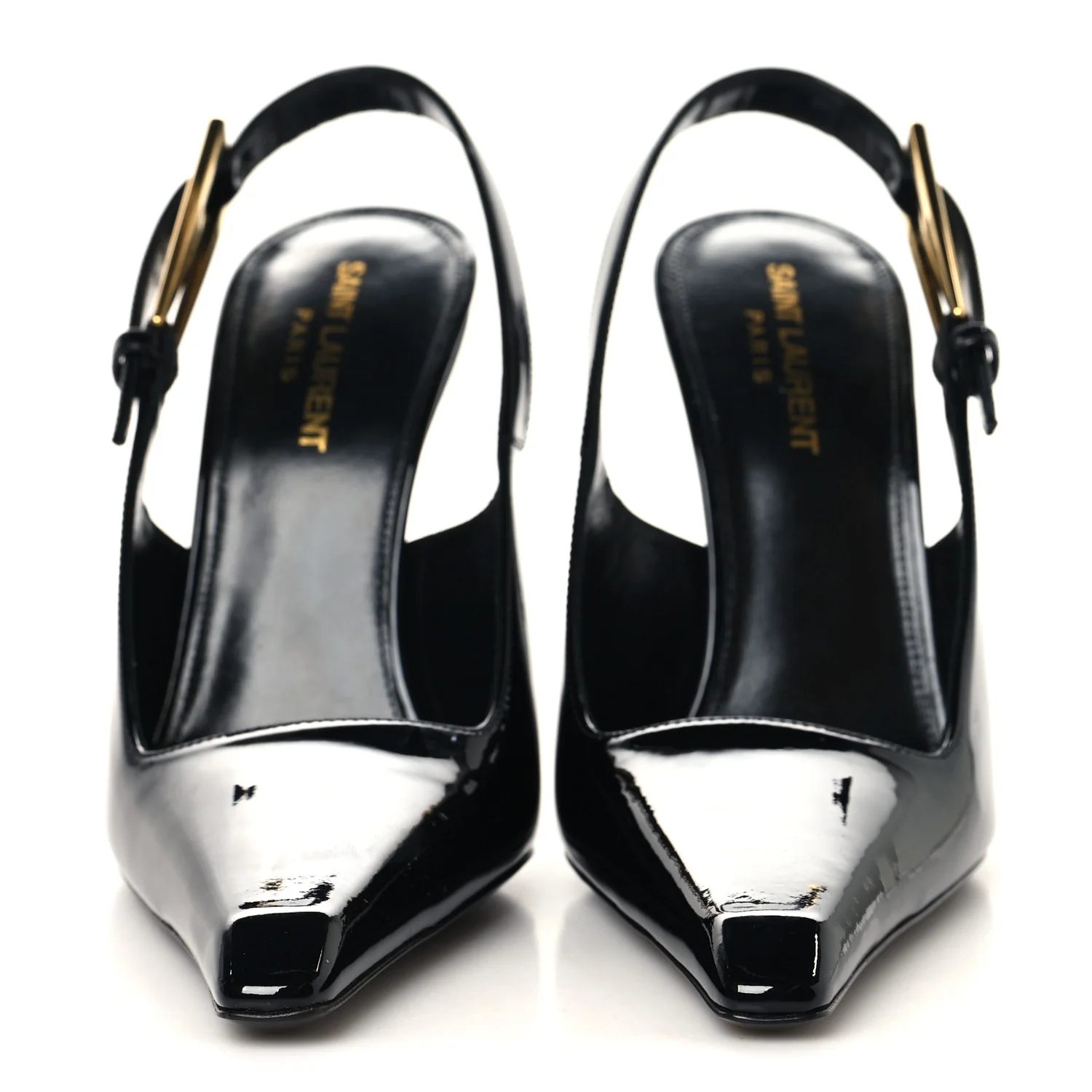Glazed Calfskin Lee Slingback Pumps 38 Black - Image 3