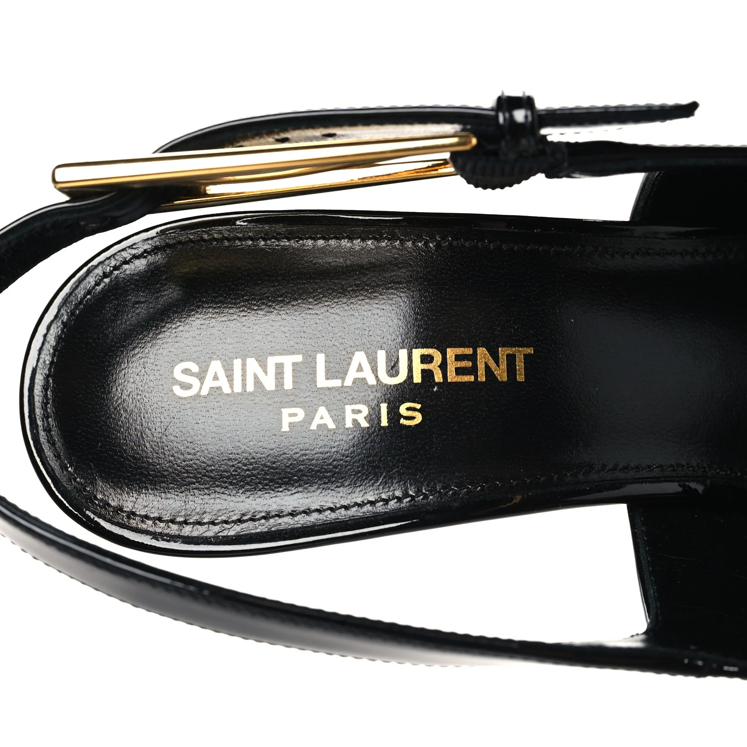Glazed Calfskin Lee Slingback Pumps 38 Black - Image 9