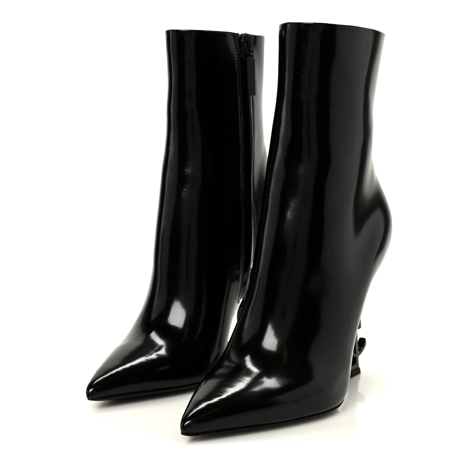 Glazed Calfskin Opyum 110 Ankle Boots 36 Black - Image 4