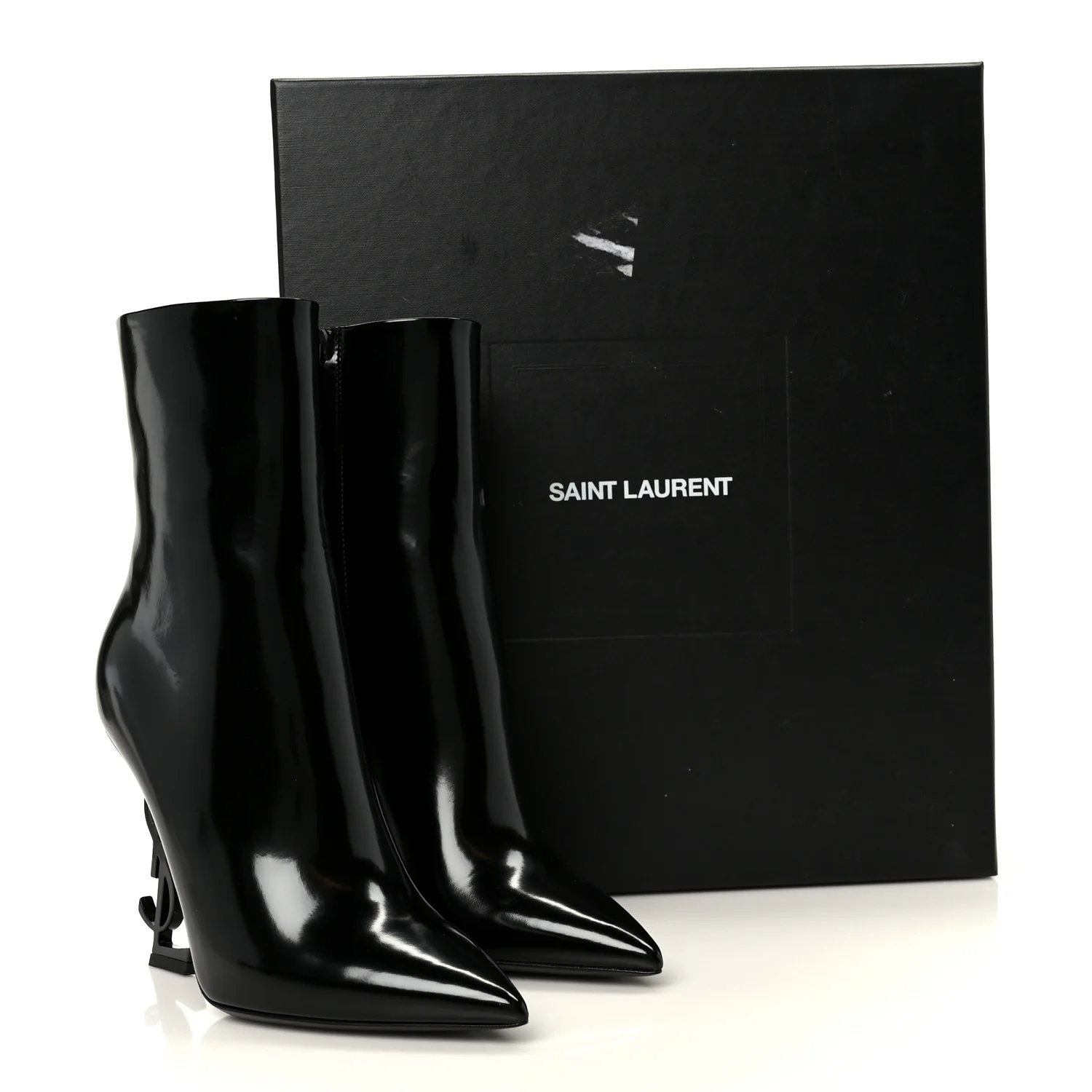 Glazed Calfskin Opyum 110 Ankle Boots 36 Black - Image 9
