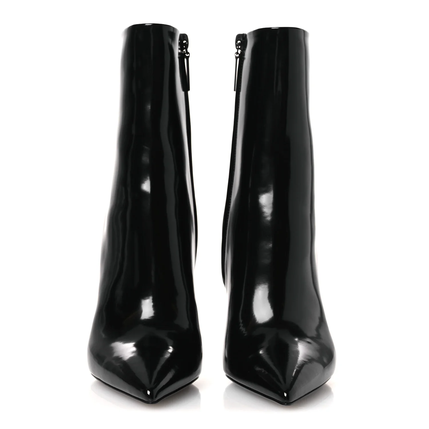 Glazed Calfskin Opyum Ankle Boots 37 Black - Image 3